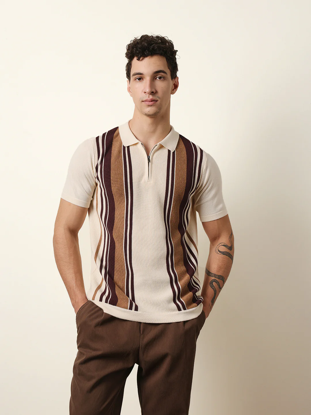 Men Multicolor Half Sleeve Polo T-Shirt