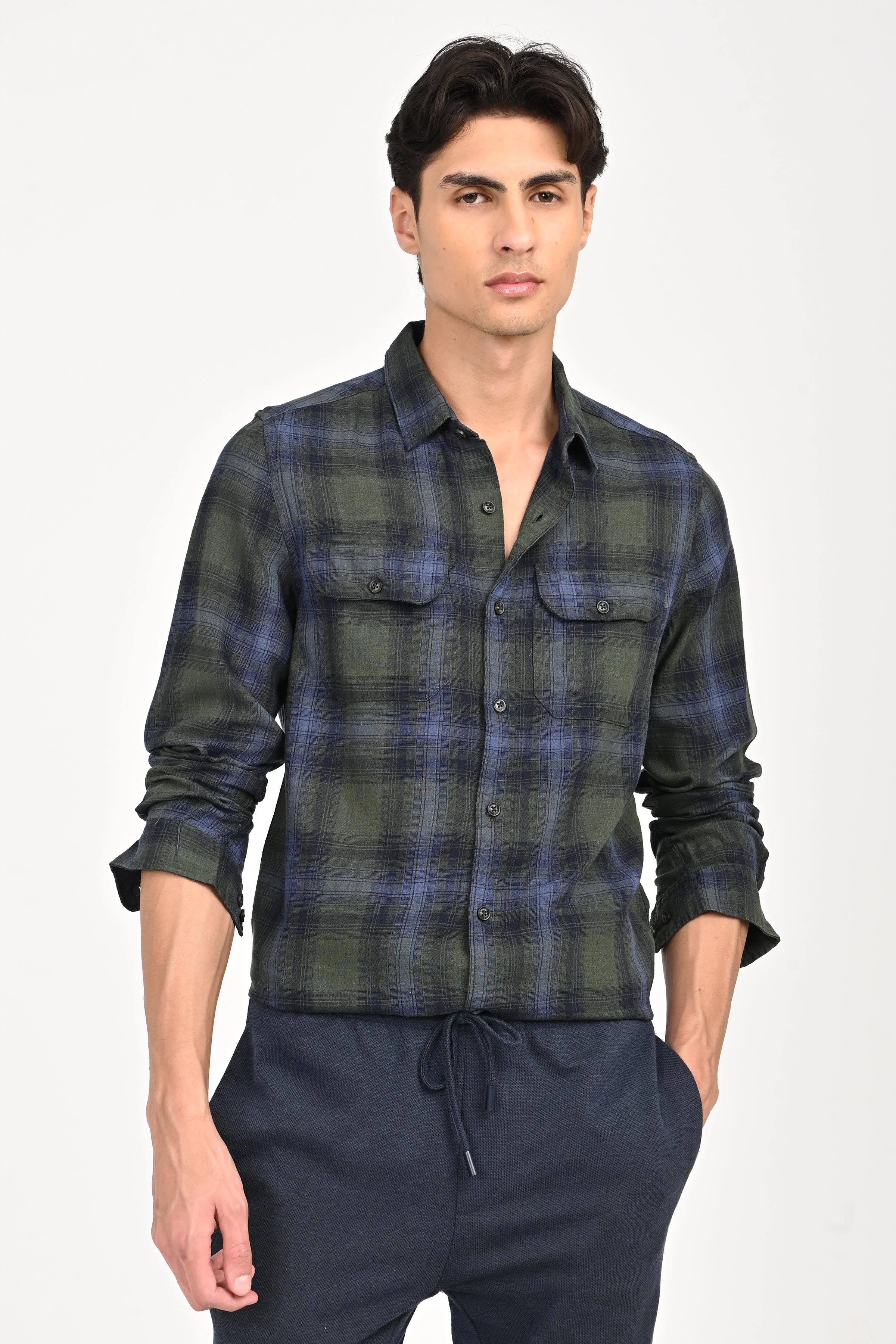Men Nova Textured Check Shirt