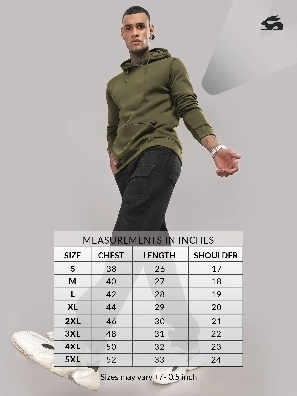 Men Olive Cotton Fleece Printed Hoodie - Image 6