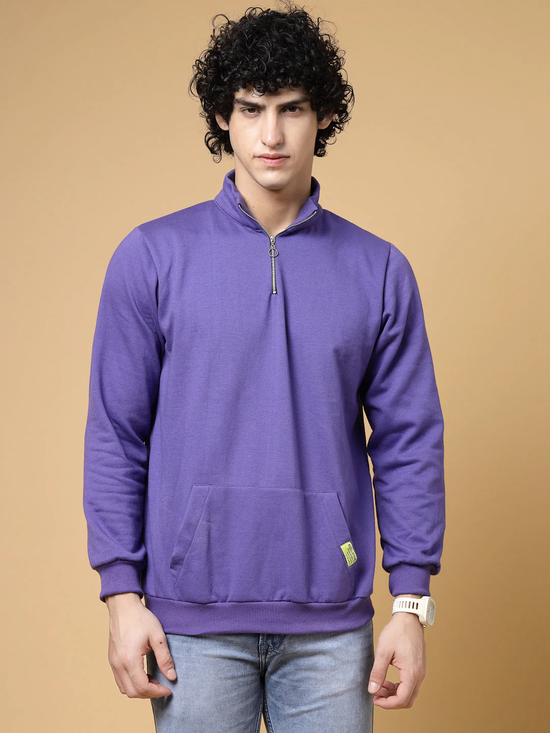 Men Oversized Printed Fleece Sweatshirt
