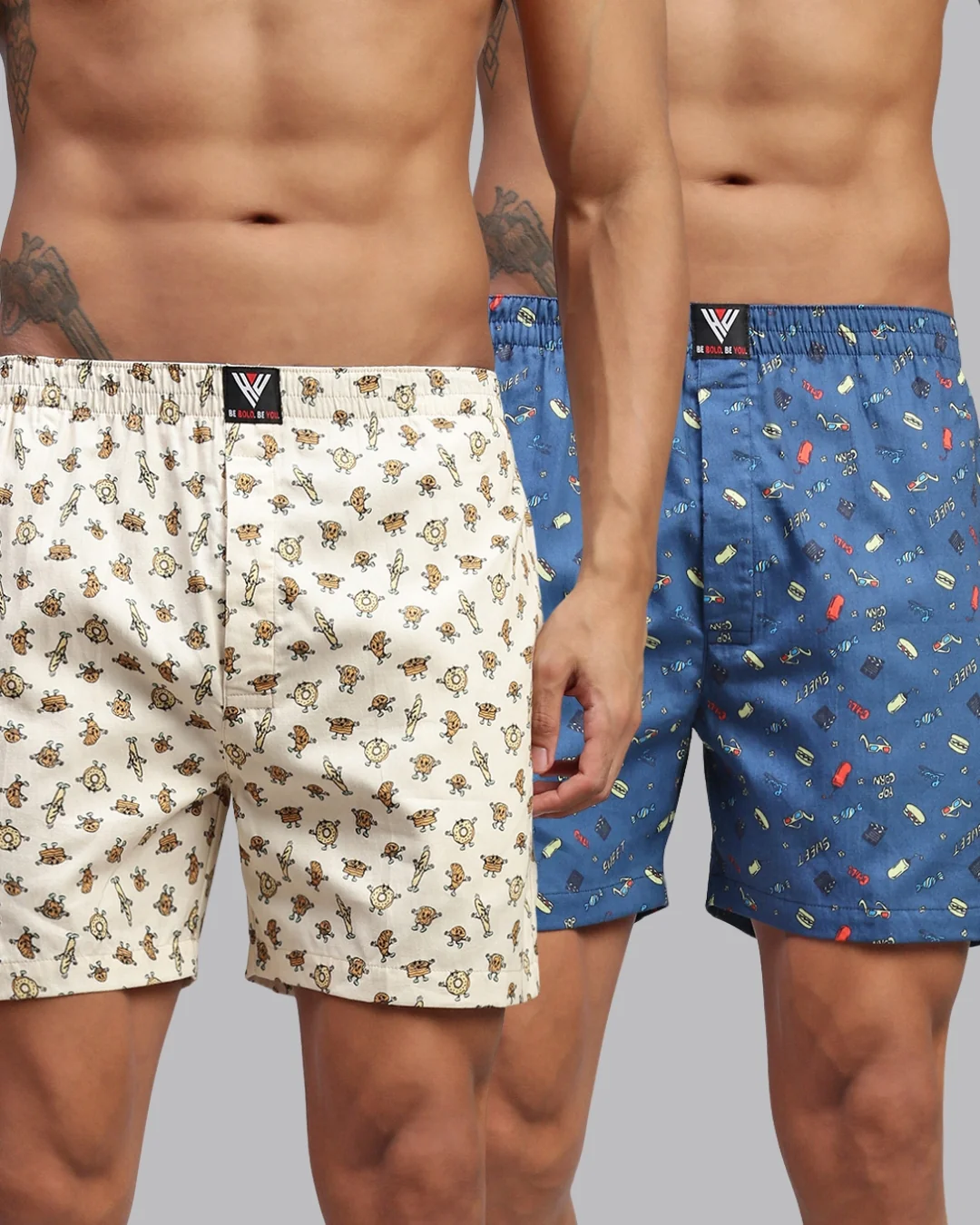 Men Pack of 2 Printed Cotton Boxer Shorts - Image 12