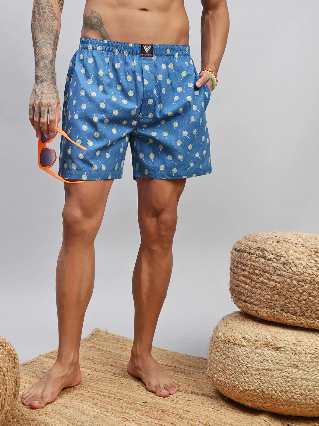Men Pack of 2 Printed Cotton Boxer Shorts - Image 2
