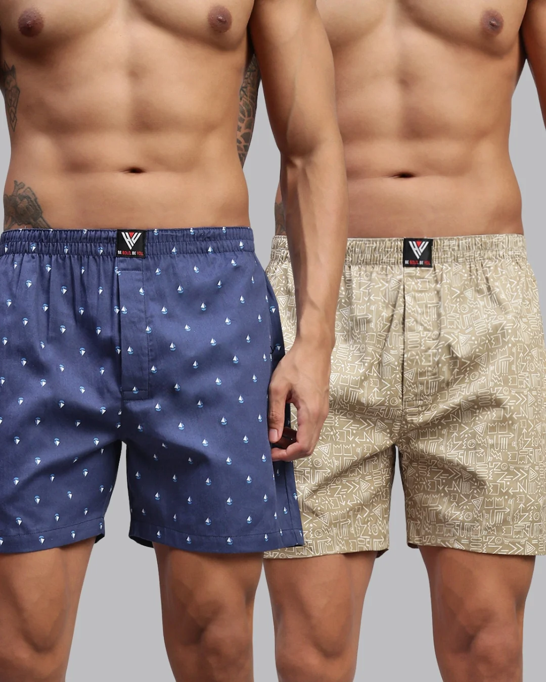 Men Pack of 2 Printed Cotton Boxer Shorts - Image 14