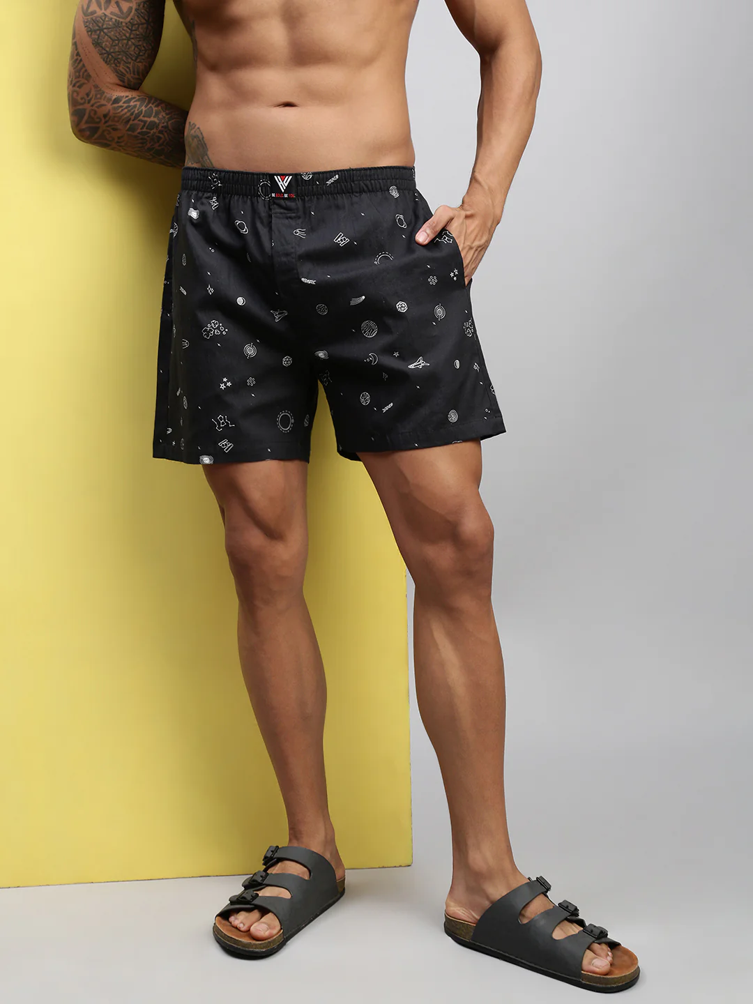 Men Pack of 2 Printed Cotton Boxer Shorts - Image 8