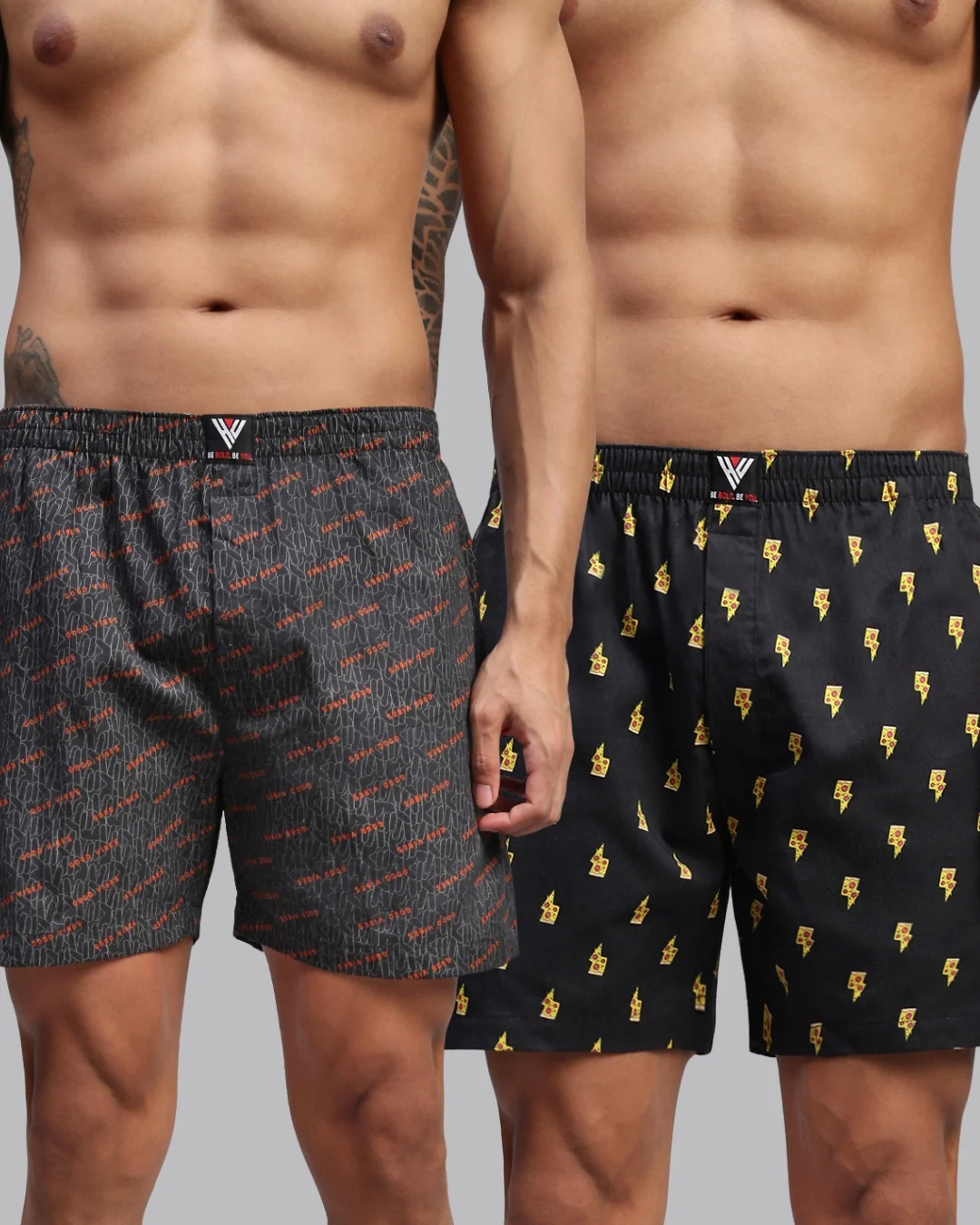 Men Pack of 2 Printed Cotton Boxer Shorts