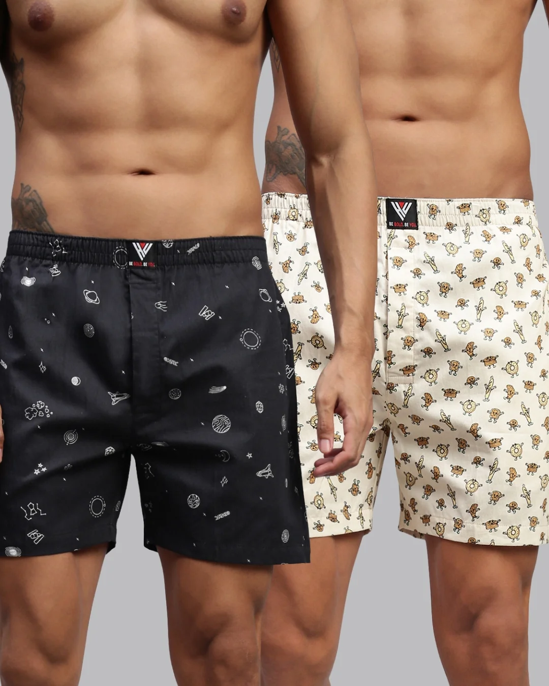 Men Pack of 2 Printed Cotton Boxer Shorts - Image 14