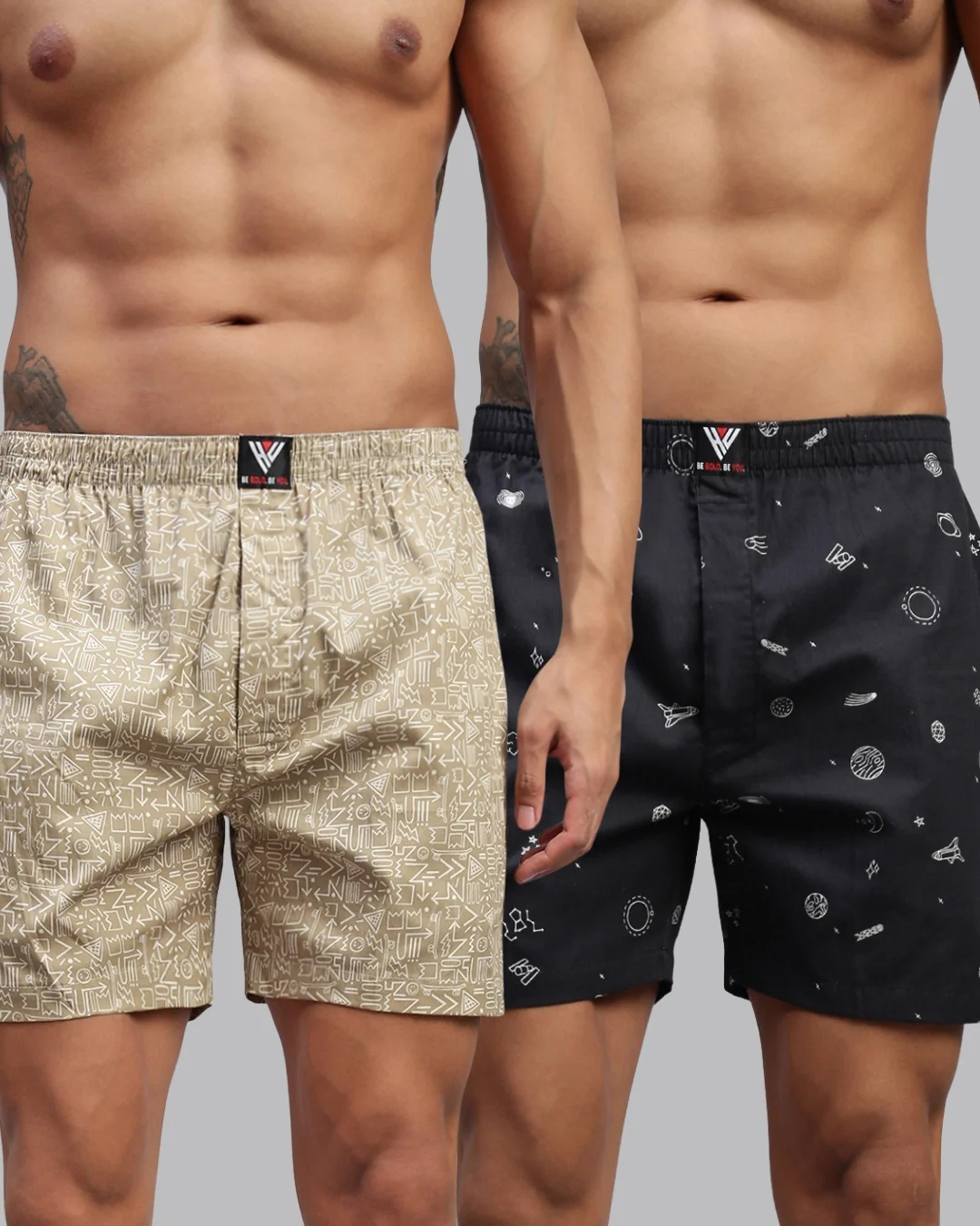 Men Pack of 2 Printed Cotton Boxer Shorts - Image 14