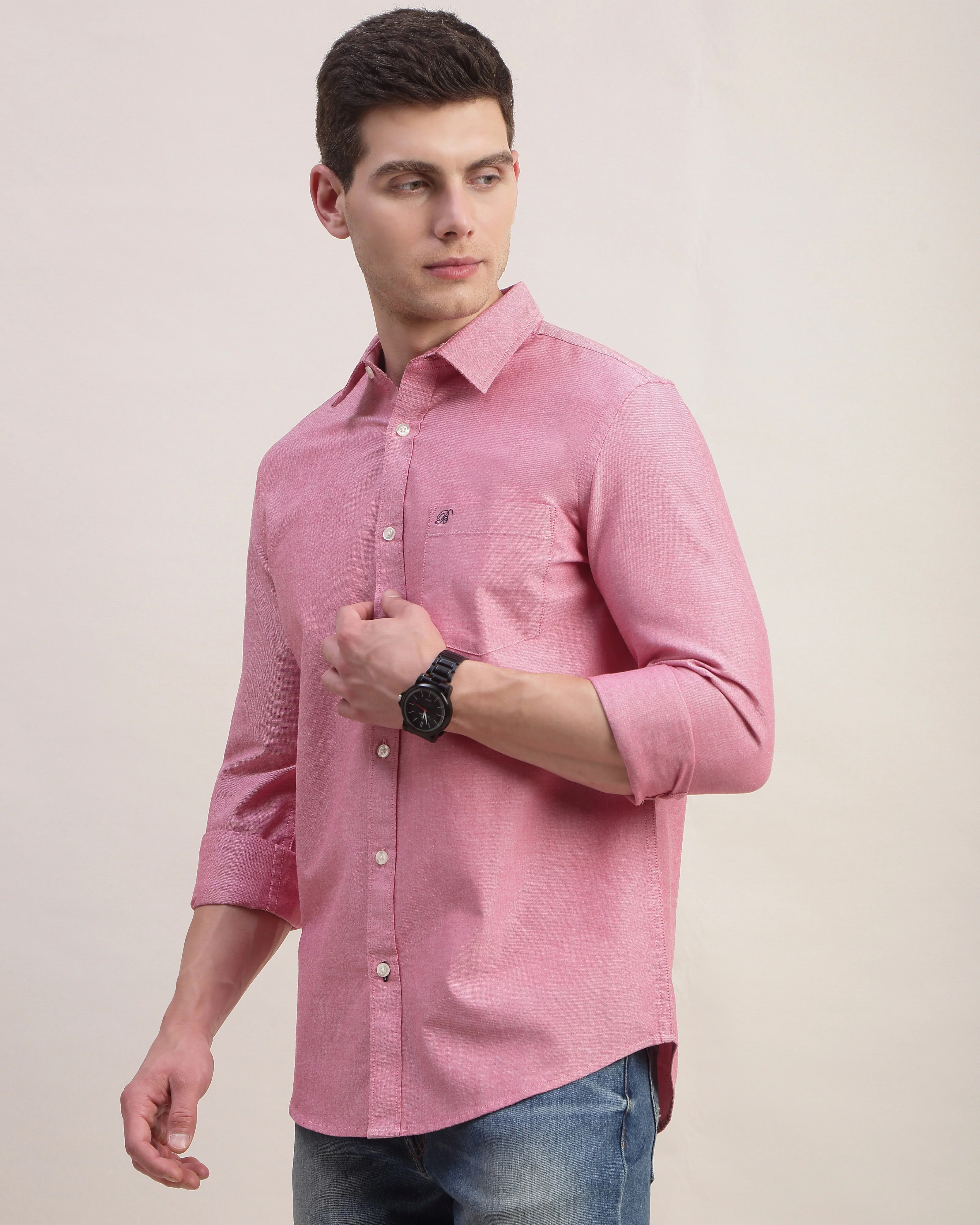 Men Red Oxford Shirt