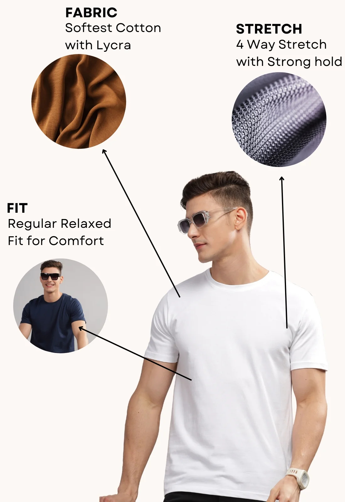 Men Red Round Neck T Shirt - Image 5