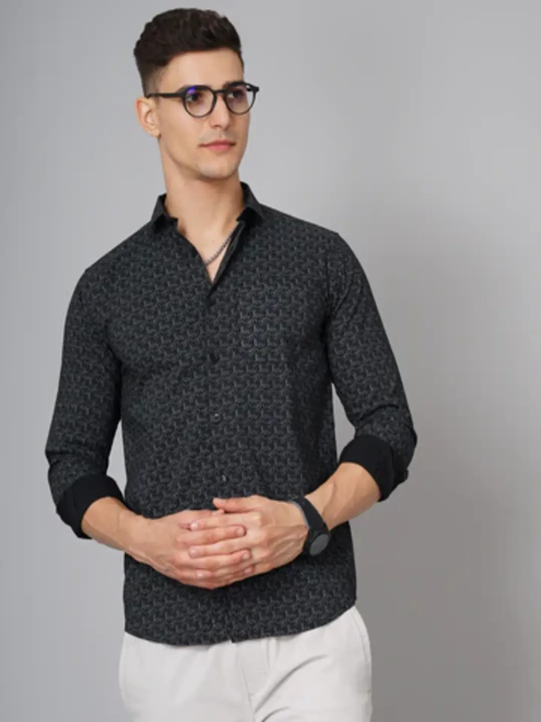 Men Ripple Black Shirt