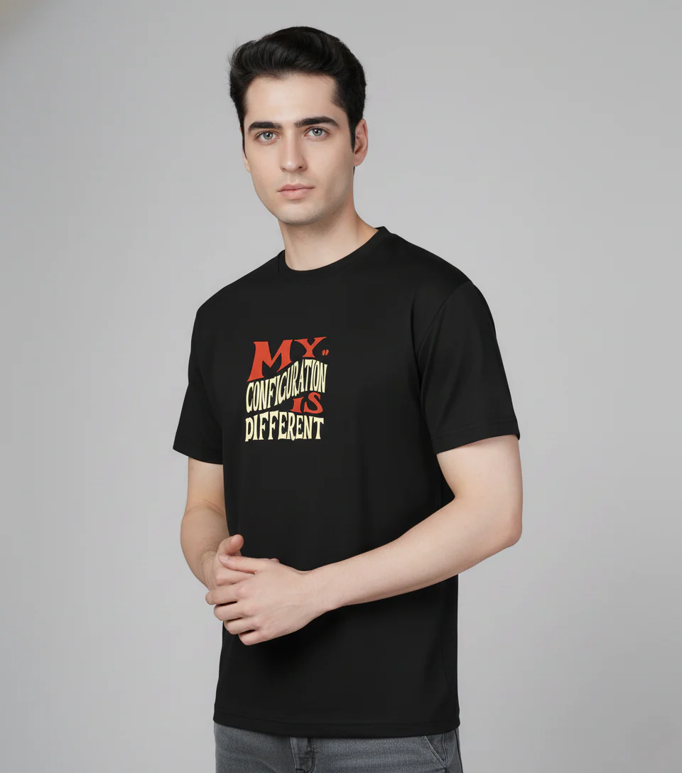 Men Cotton Black Printed Tshirt