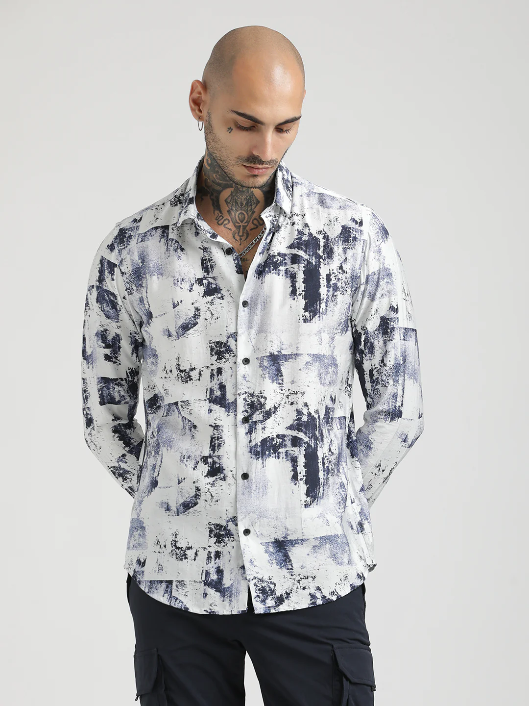 Men Slim Fit Nylon Shirt