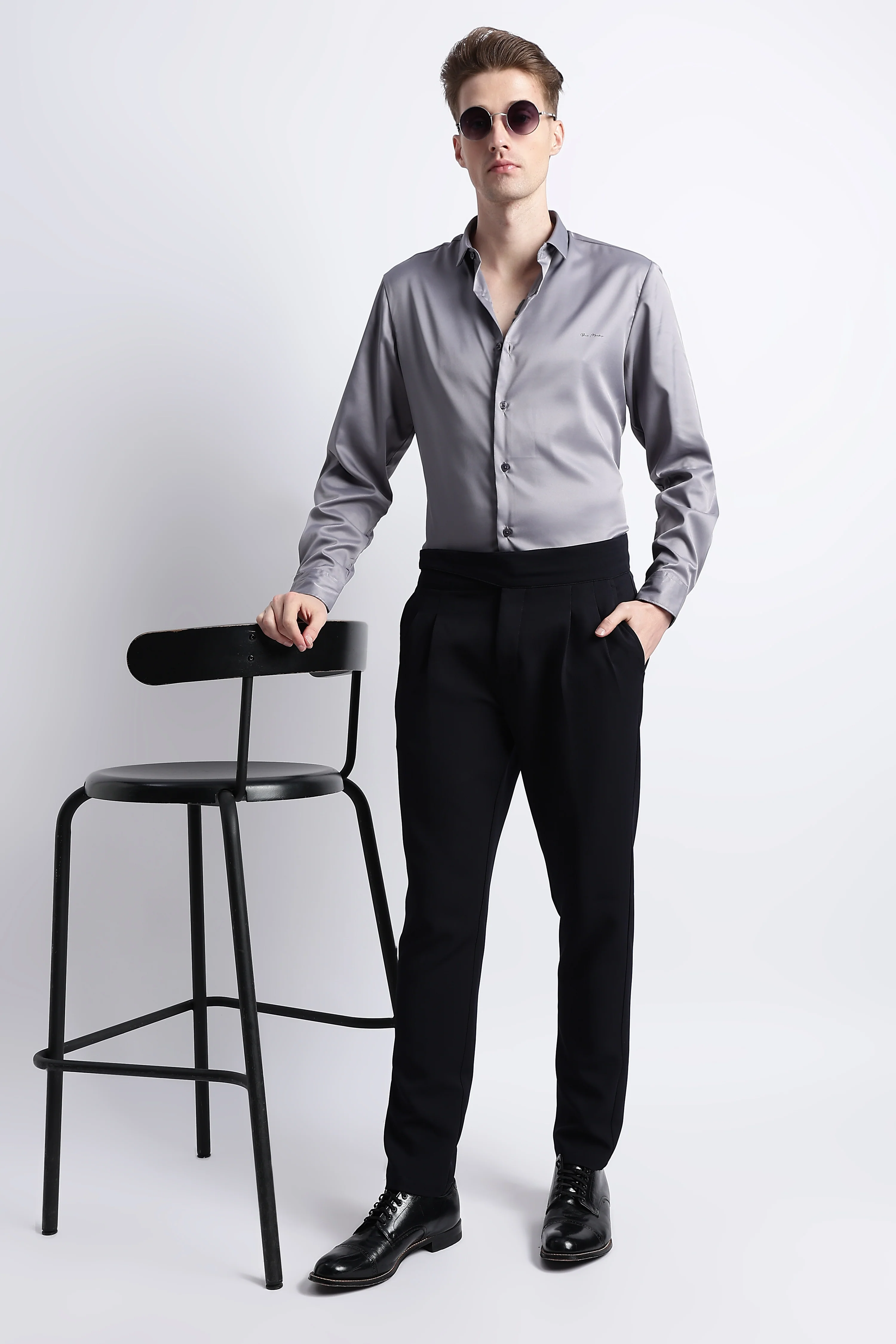 Men Smooth Satin Party Shirt
