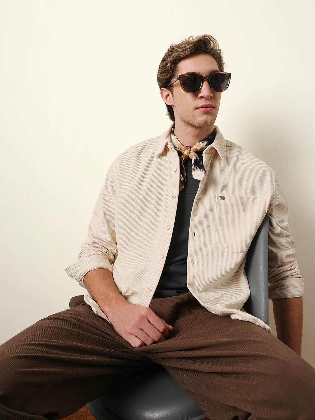 Men Solid Casual Full-Sleeve Shirt