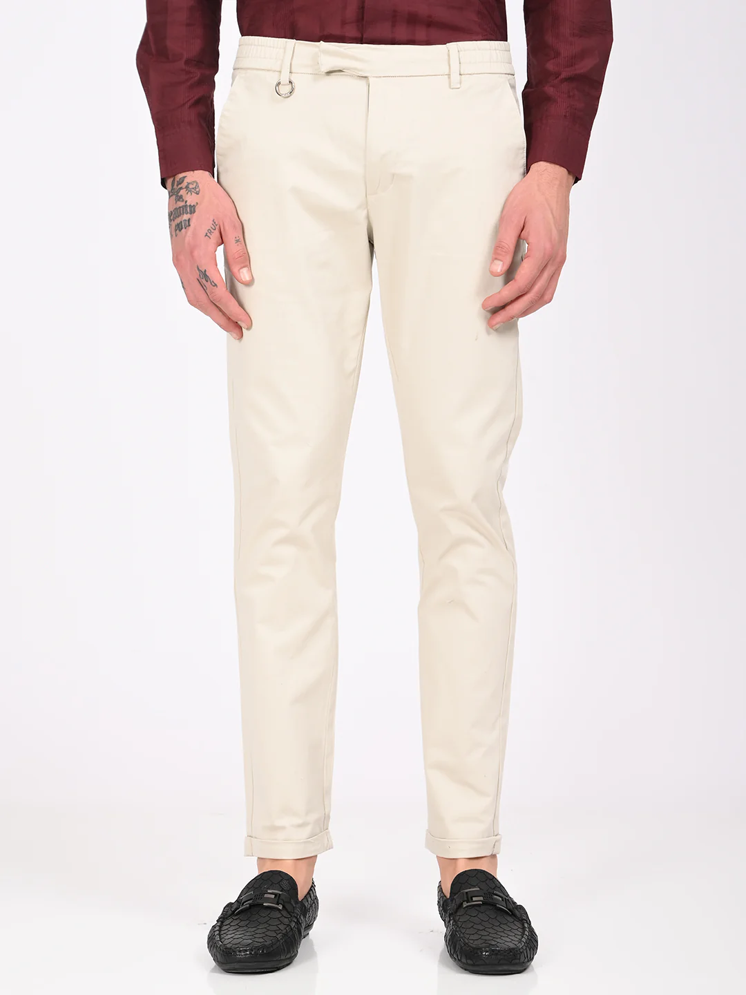 Men Stretch Trousers with Utility Pockets