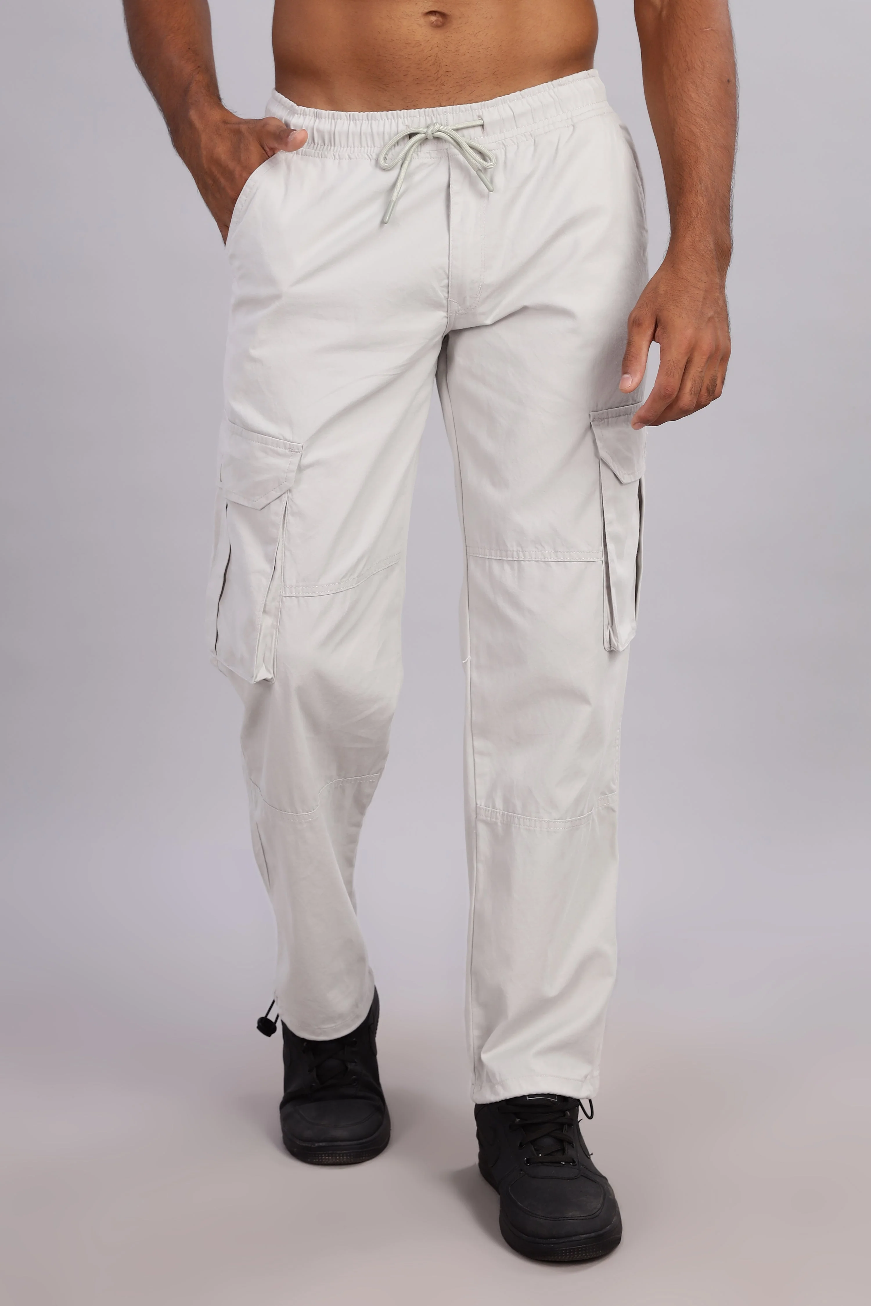 Men Sway Grey Parachute Cargo Pant