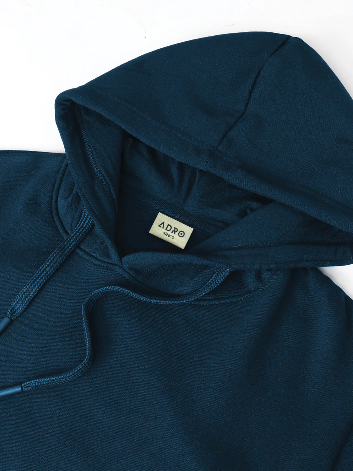 Men Teal Cotton Fleece Hoodie - Image 5