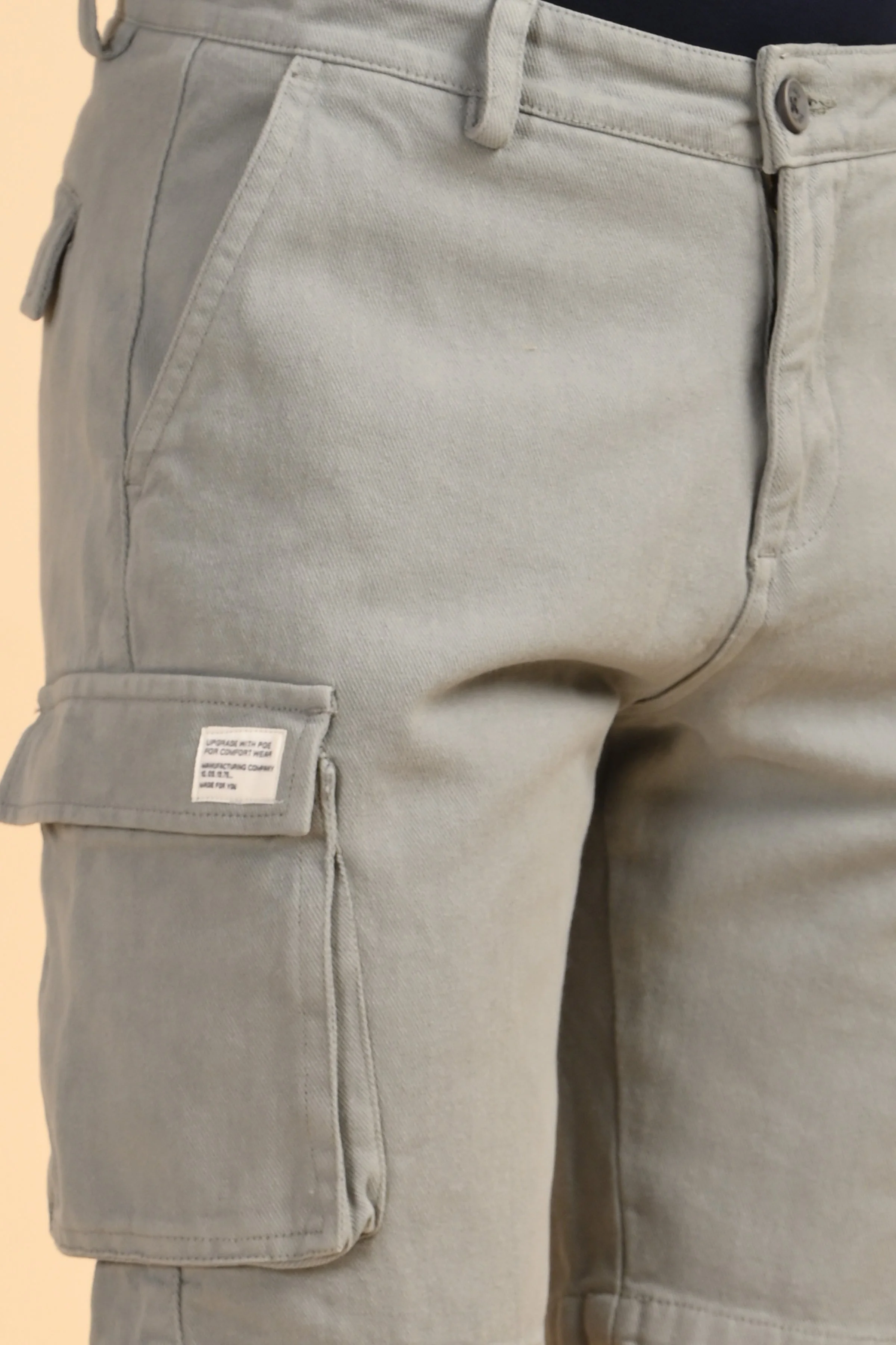 Men Tiptur Cotton Cargo Shorts Lt Grey - Image 6