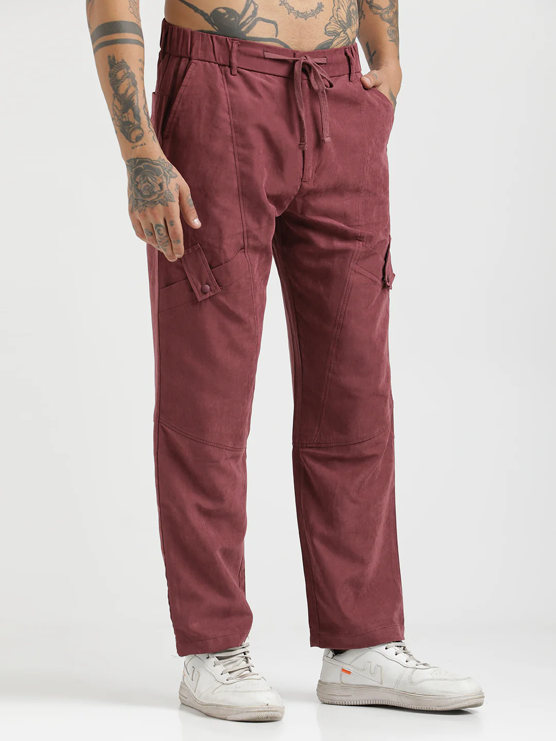 Men Velvet Cargo Trousers