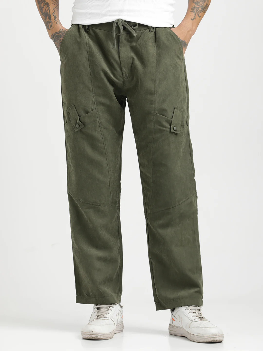 Men Velvet Cargo Trousers