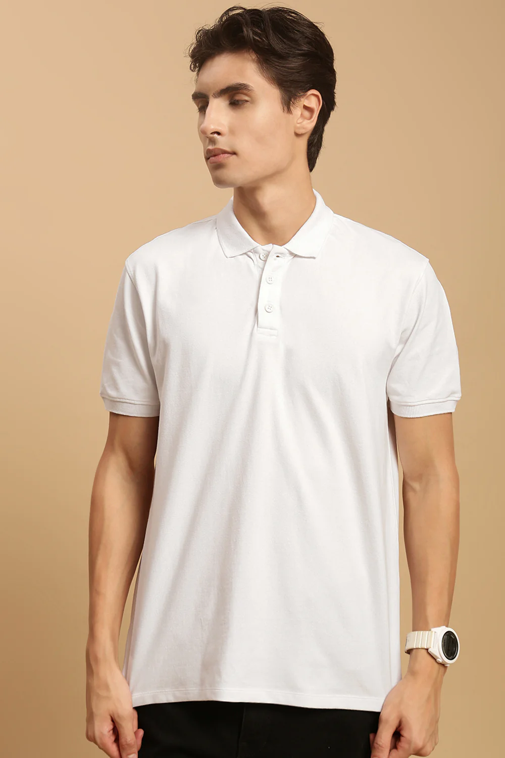 Men White Half Sleeve T-Shirt - Image 2
