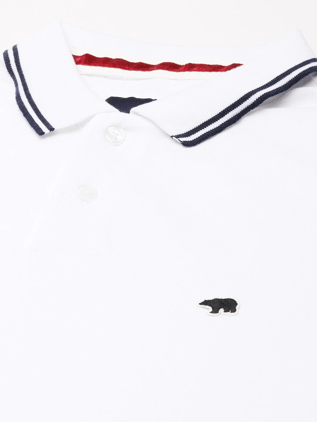 Men White Overdyed Polo - Image 2