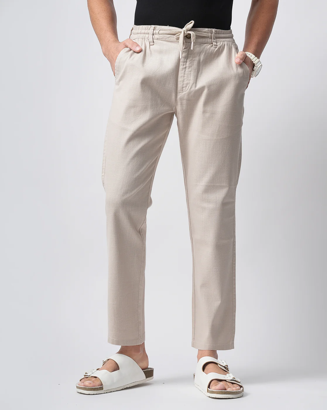 Men Beige Trousers