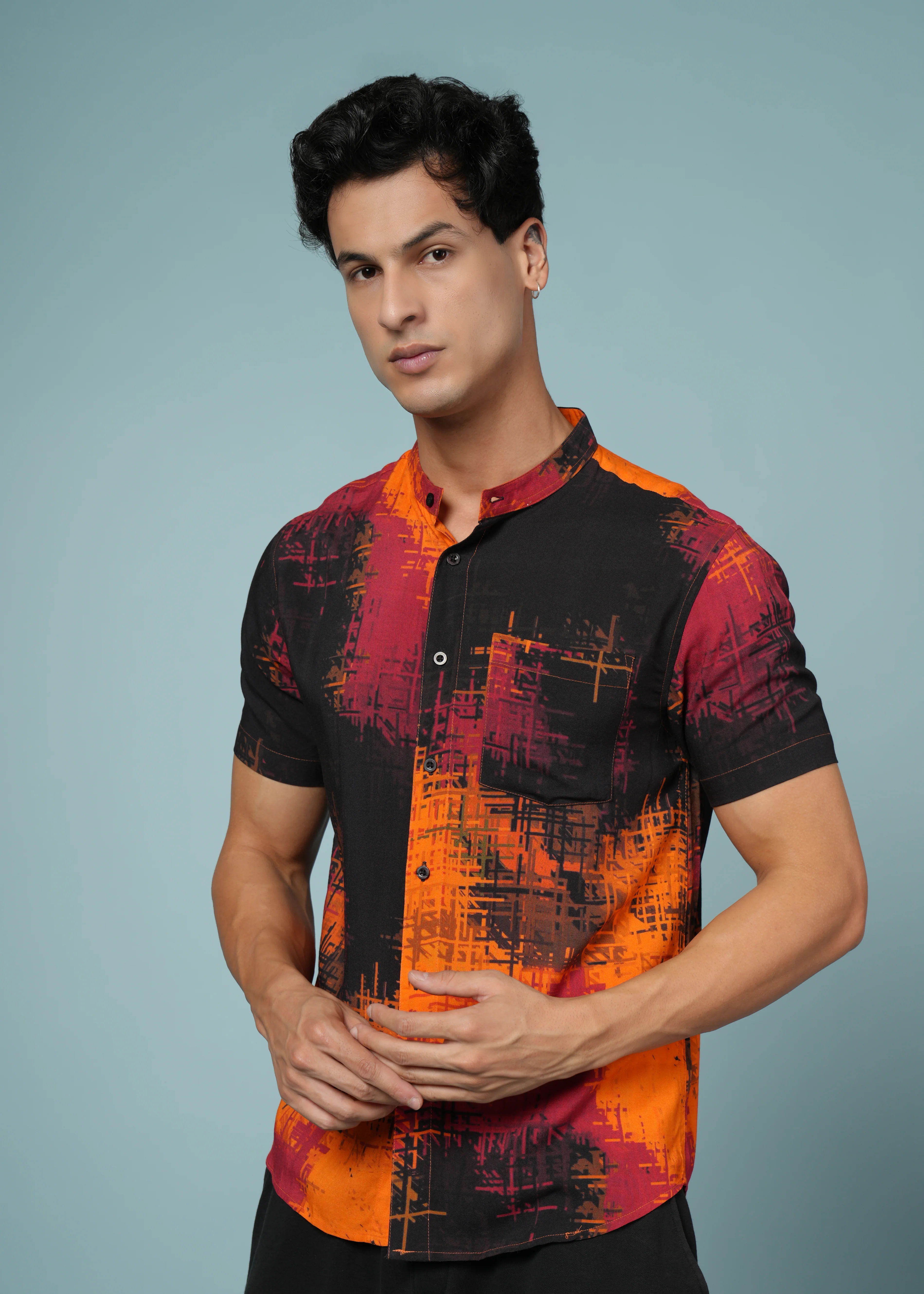 Men Printed Multi Viscose Rayon Shirt