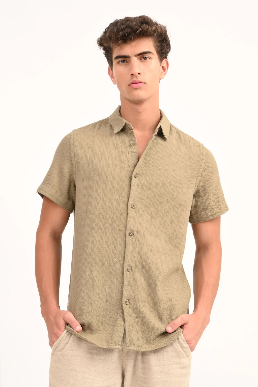 Men Structured Solid Shirt