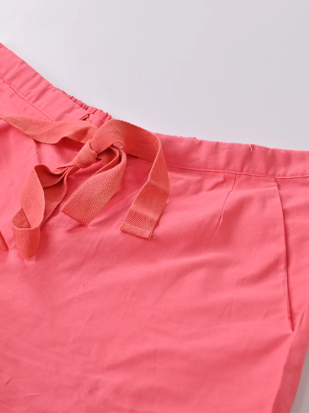 Women Dark Pink Elastic Waist Shorts - Image 7