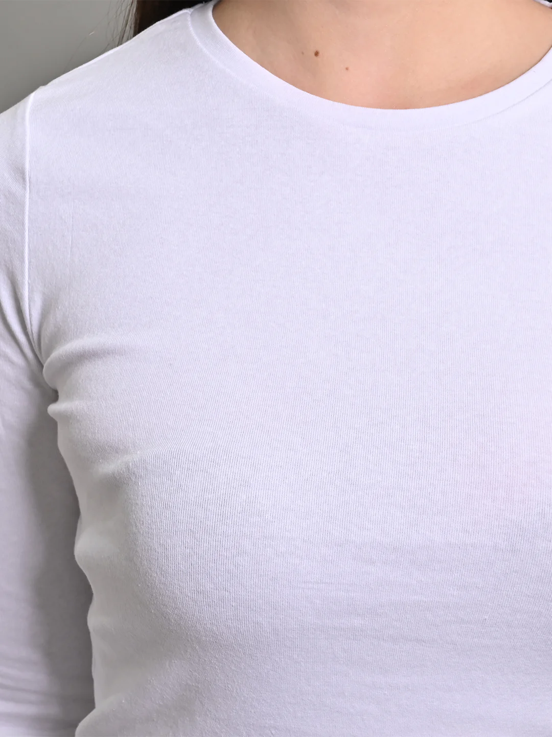 Women White Polyester Crop Top - Image 6