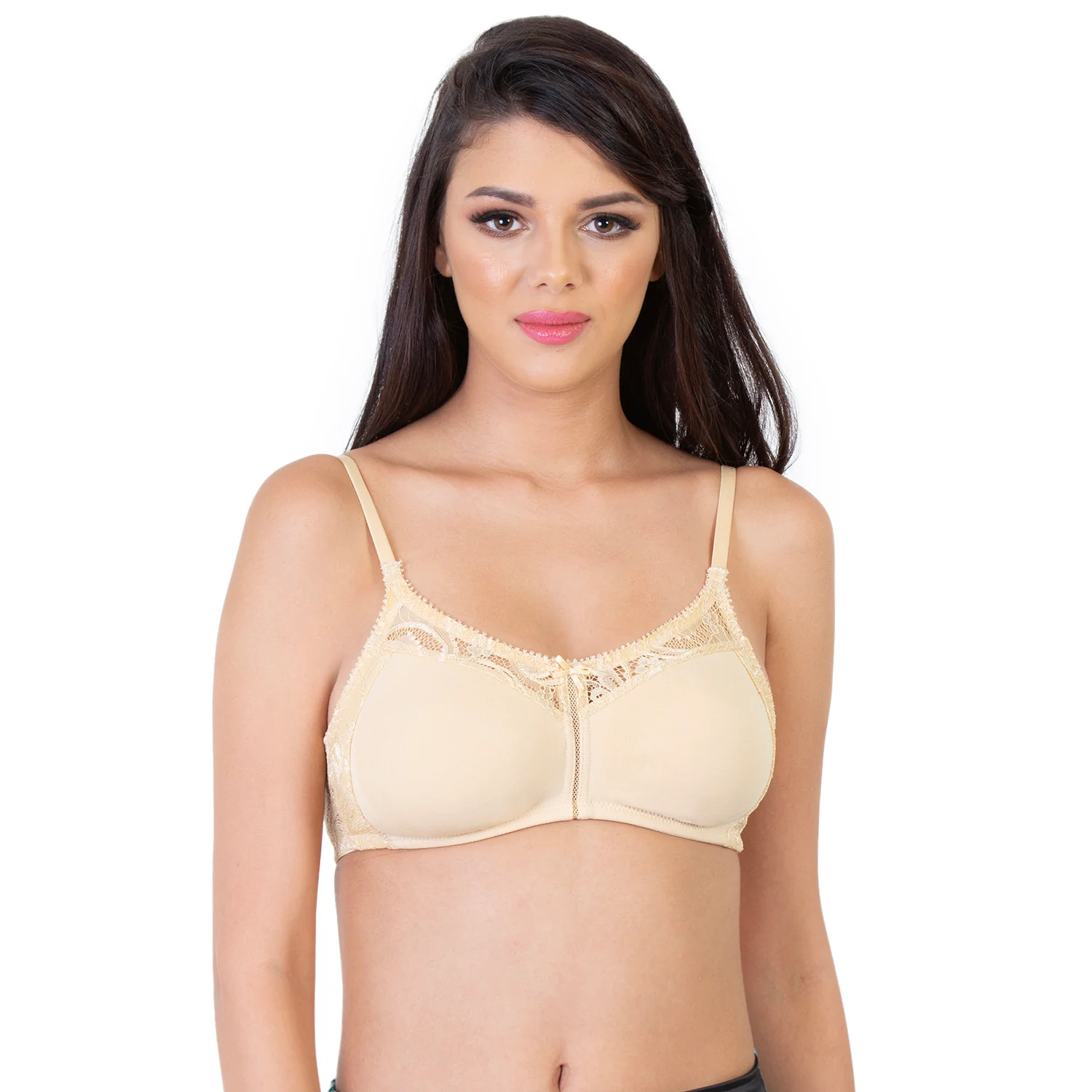 Non-Padded Non-Wired Full Coverage Minimiser Lace Bra