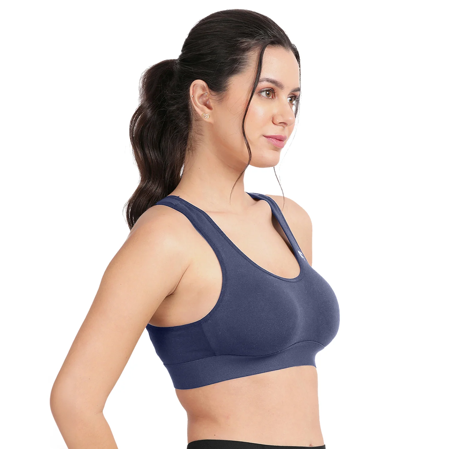 Non-padded Non-wired Full Coverage Removable Racer Back Sports Bra - Image 5