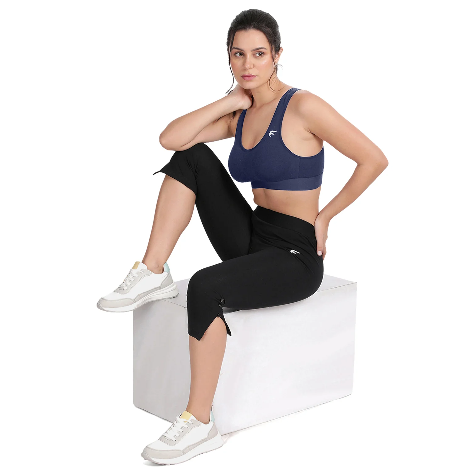 Non-padded Non-wired Full Coverage Removable Racer Back Sports Bra - Image 6