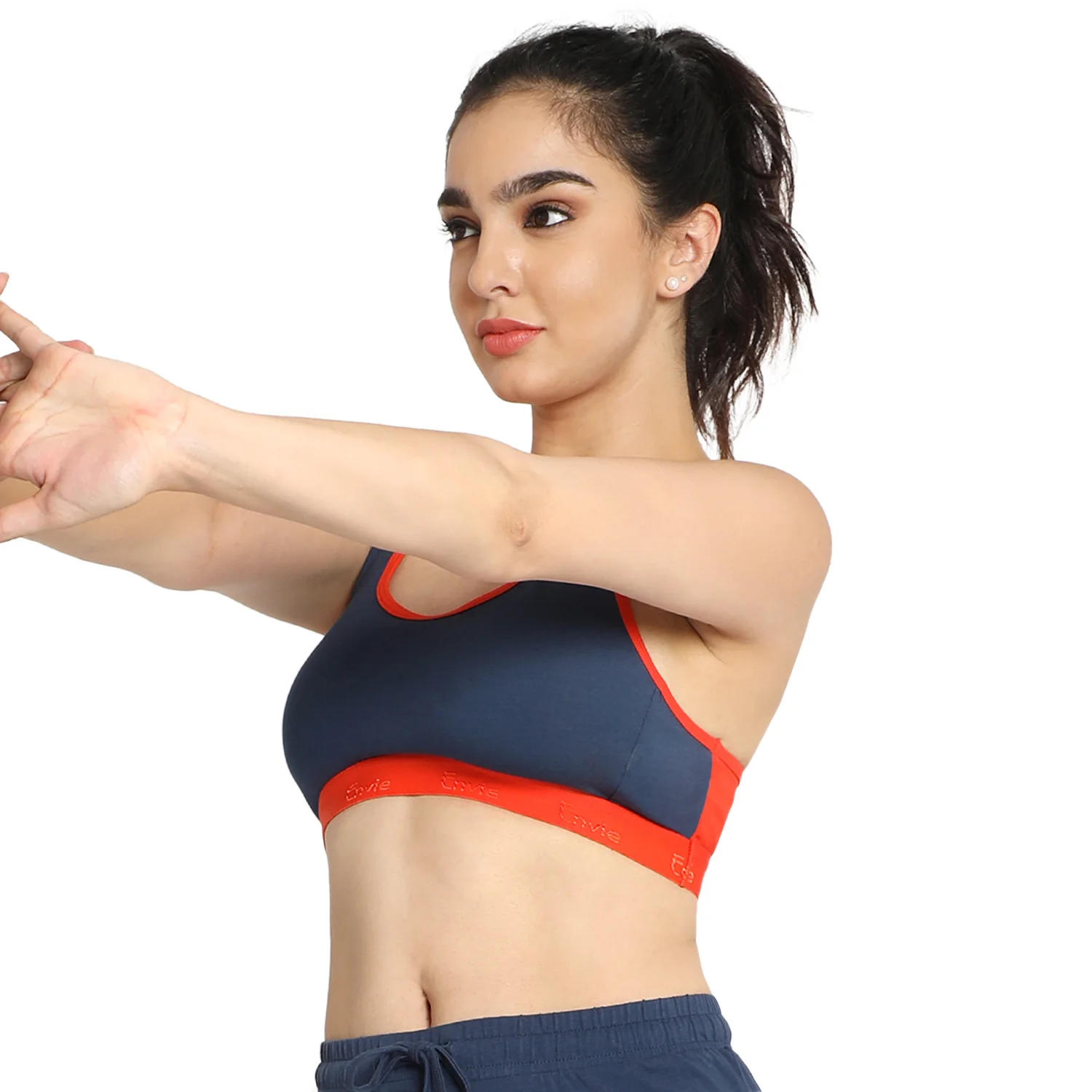 Non-Padded Non-Wired Full Coverage Sports Bra - Image 4