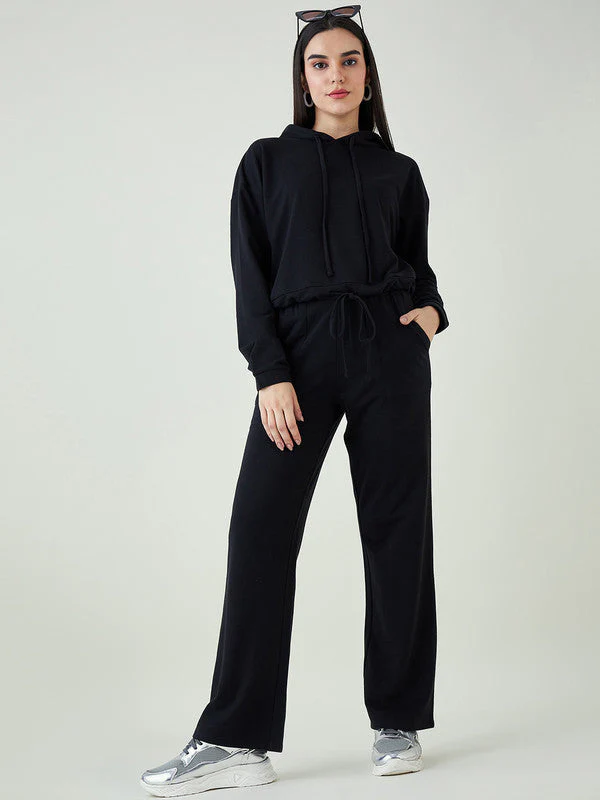 Women Hoodie & Flared Trousers Co-ord