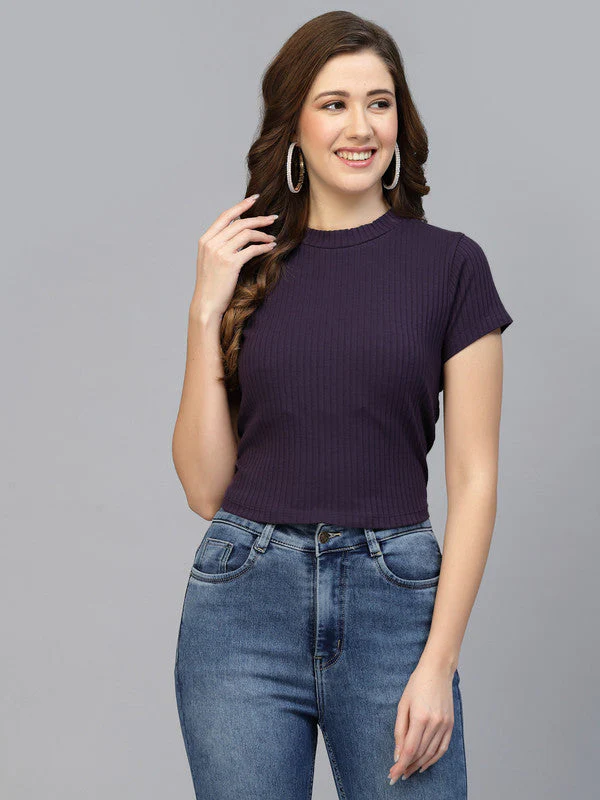 Women High Neck Waist Tie Back Top