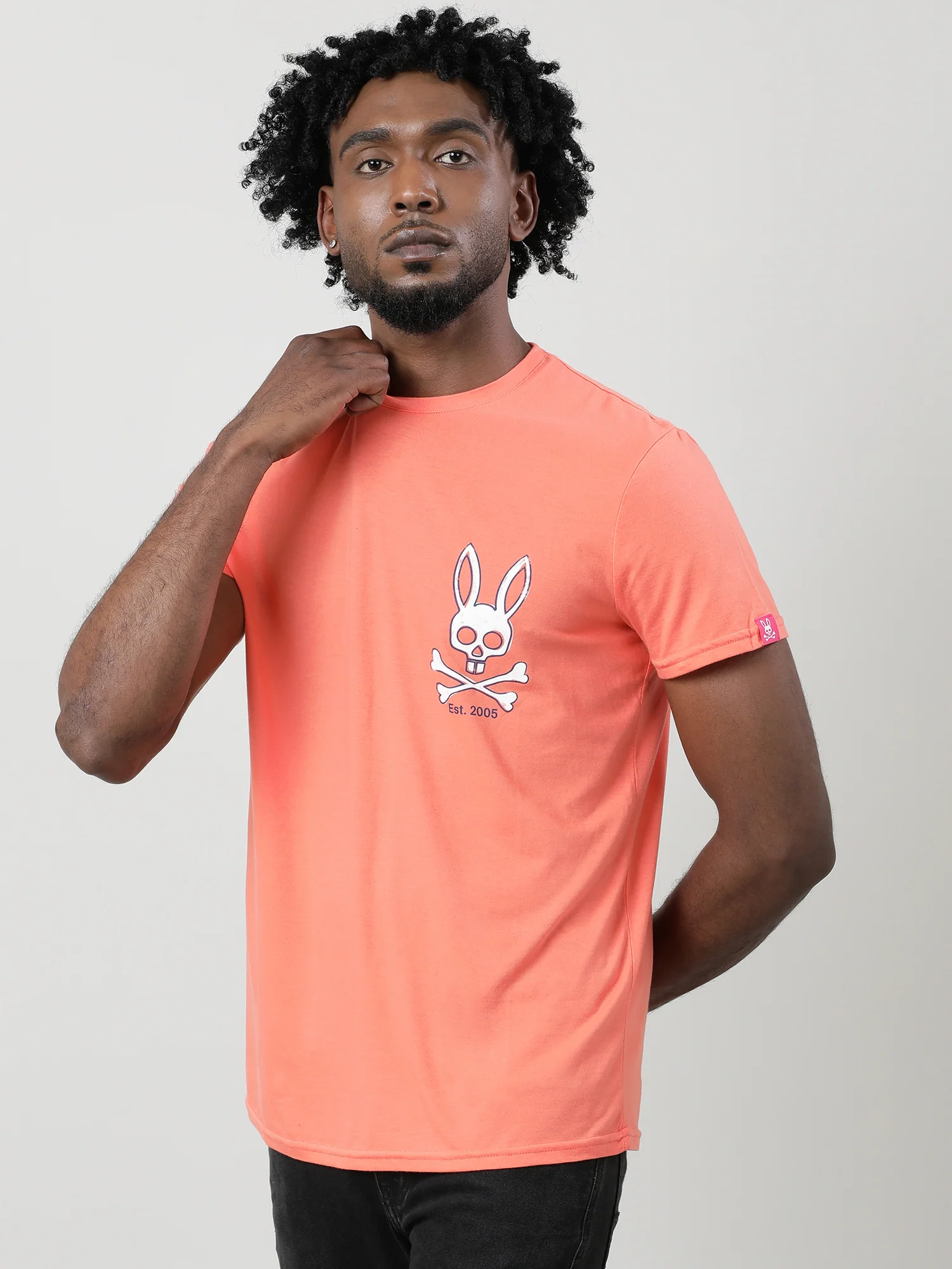 Men Coral Quick-Dry Relaxed Fit Cotton T-Shirt