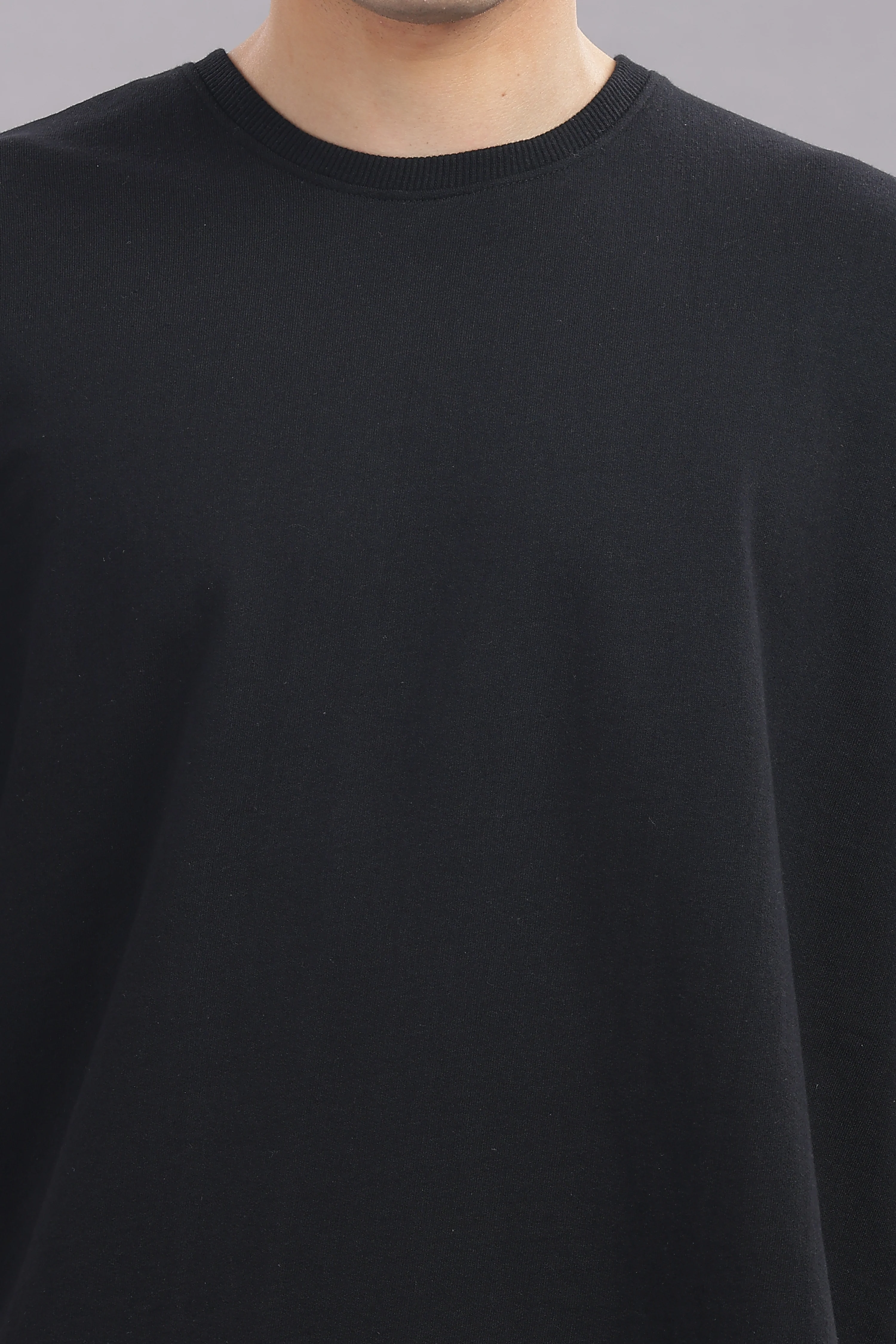 Men Black Cotton Oversized T-Shirt - Image 6