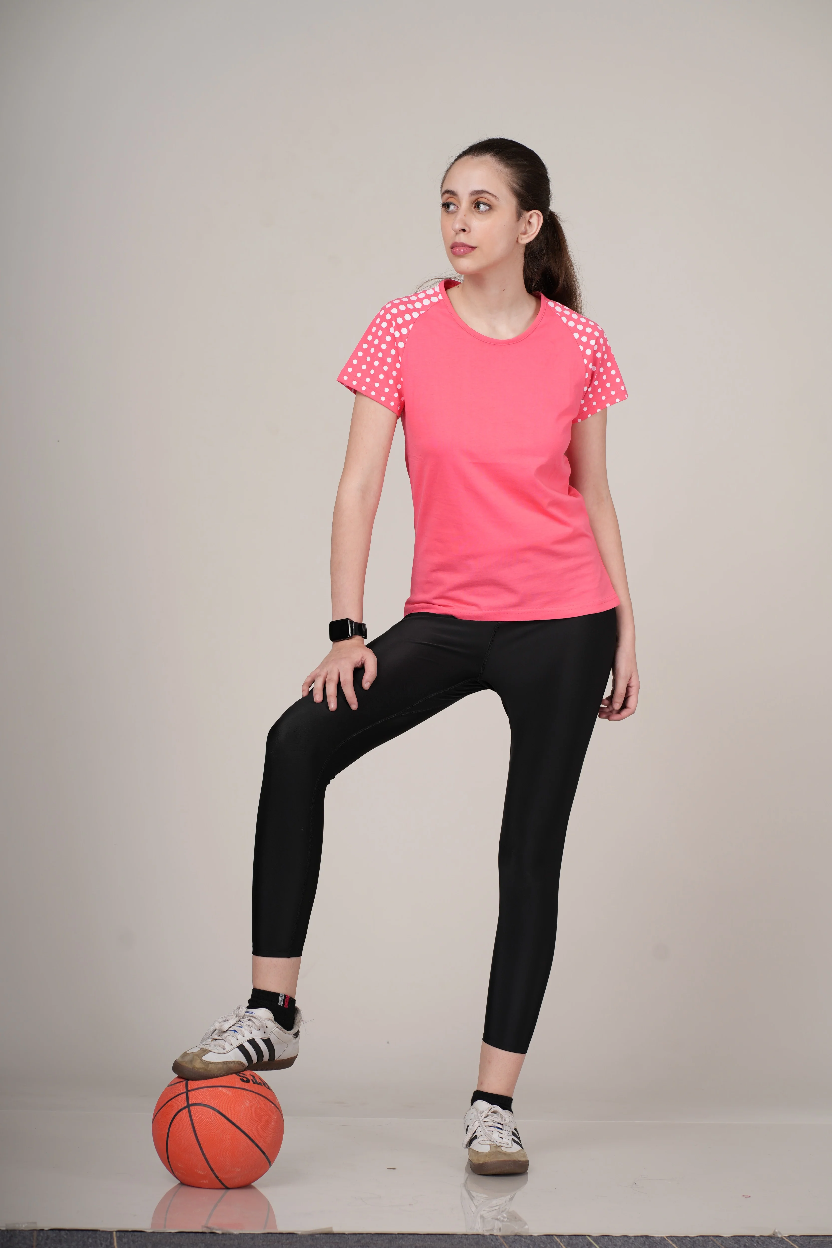 Women Pink Cotton Regular T-Shirt