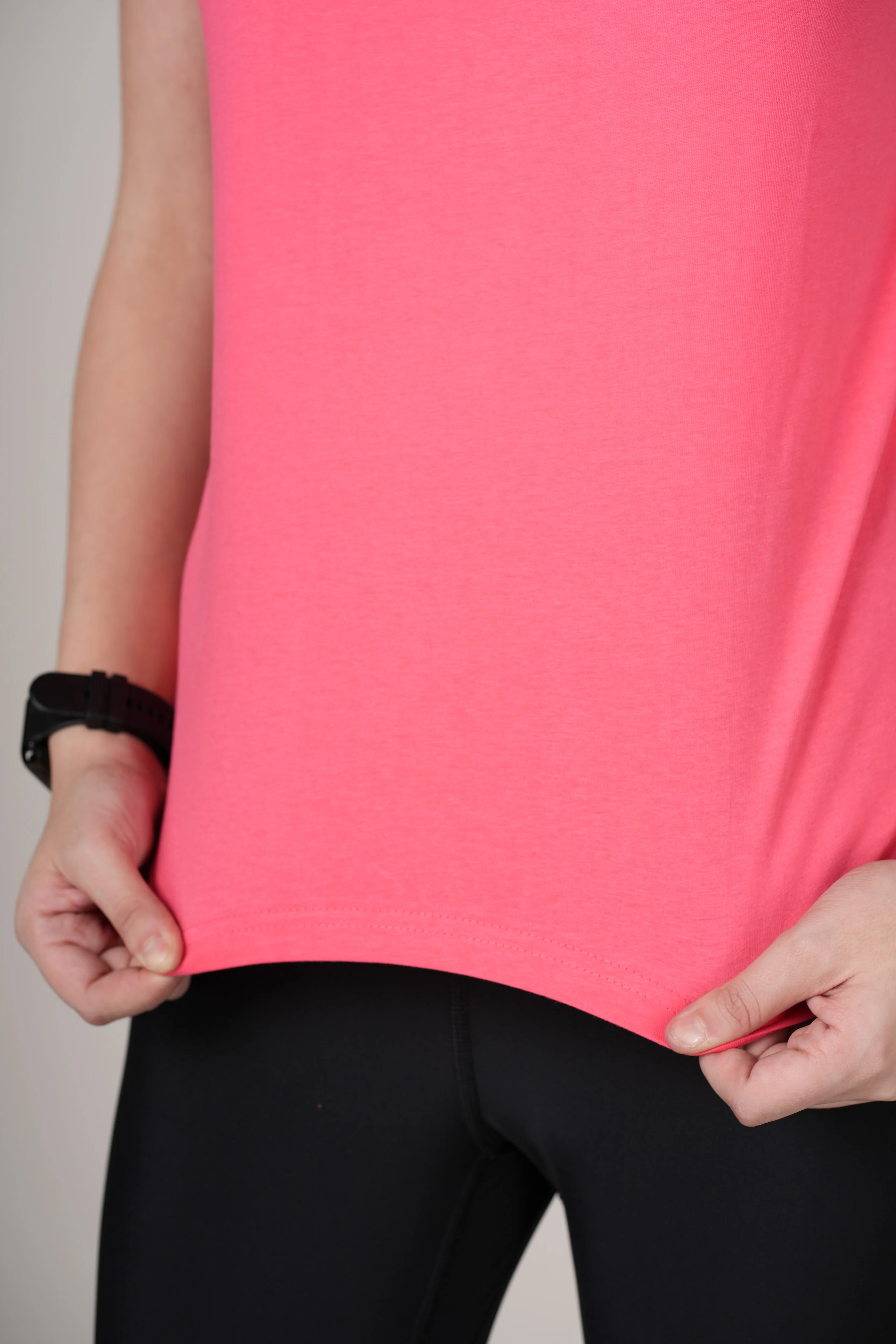 Women Pink Cotton Regular T-Shirt - Image 5