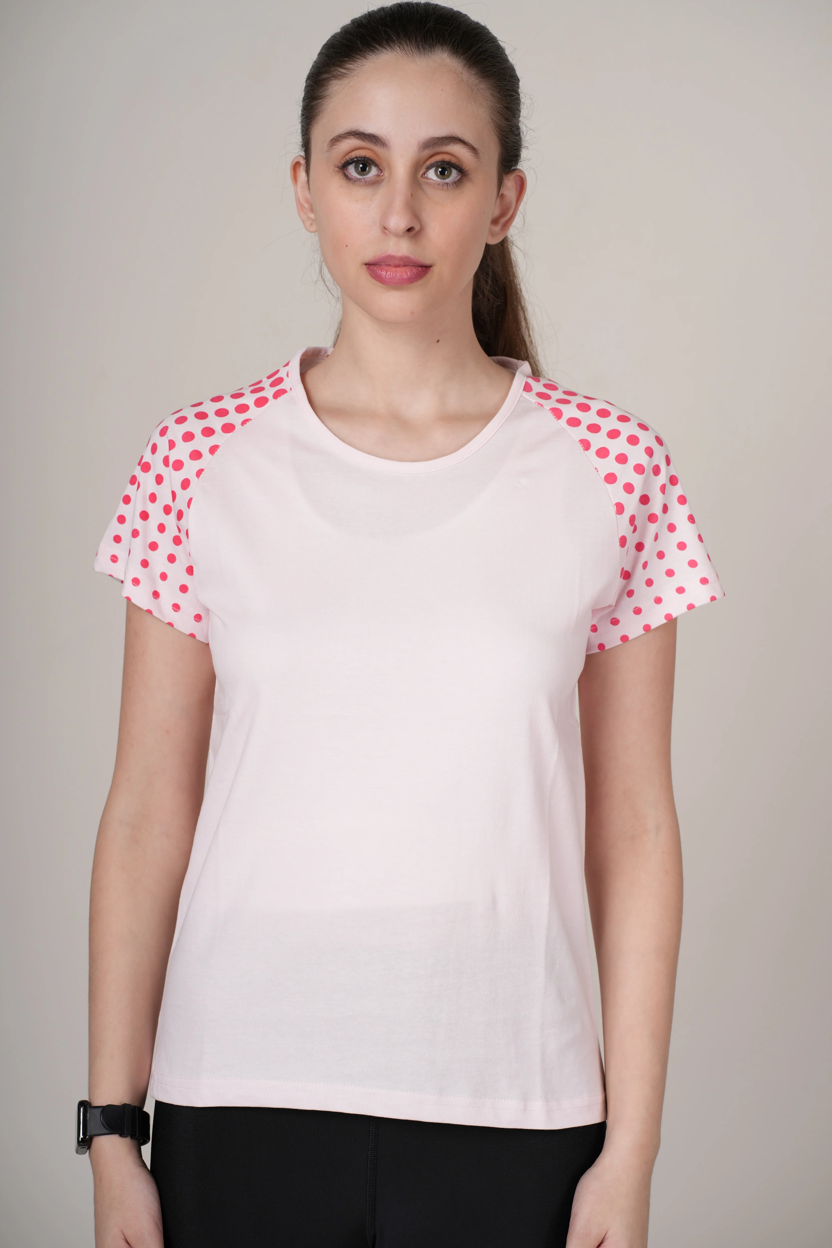 Women Pink Cotton Regular T-Shirt - Image 4