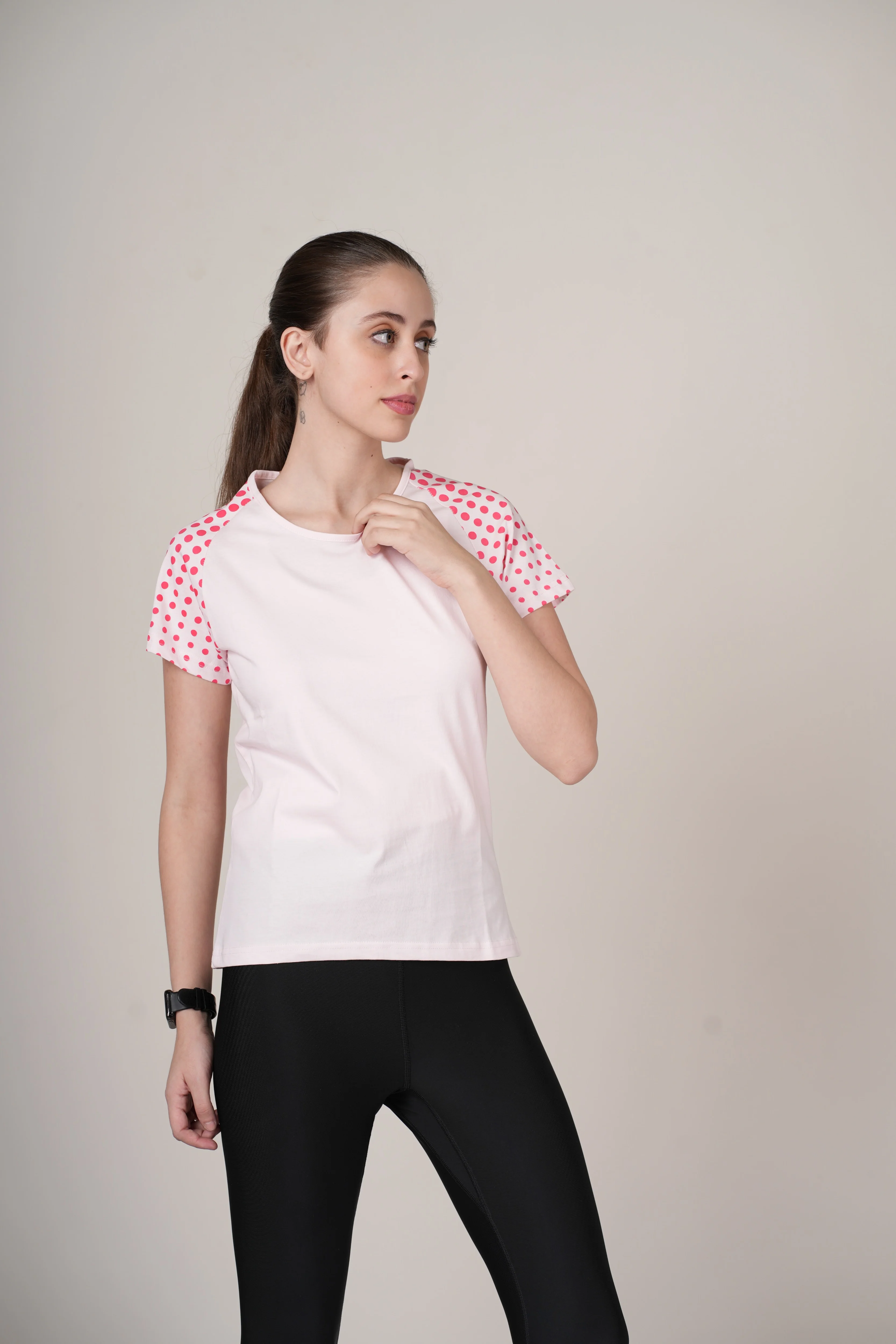 Women Pink Cotton Regular T-Shirt - Image 9