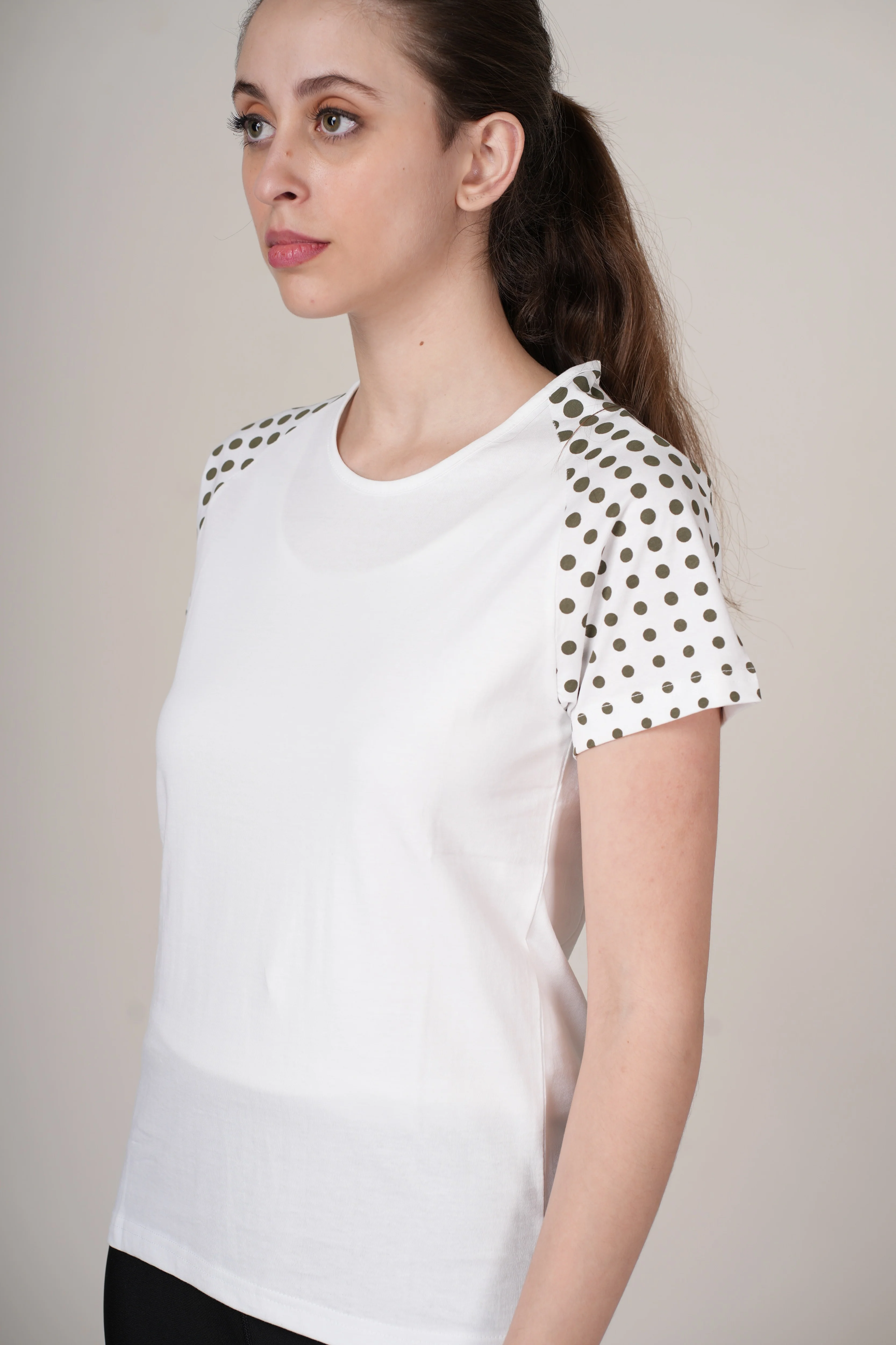 Women White Cotton Regular T-Shirt - Image 3