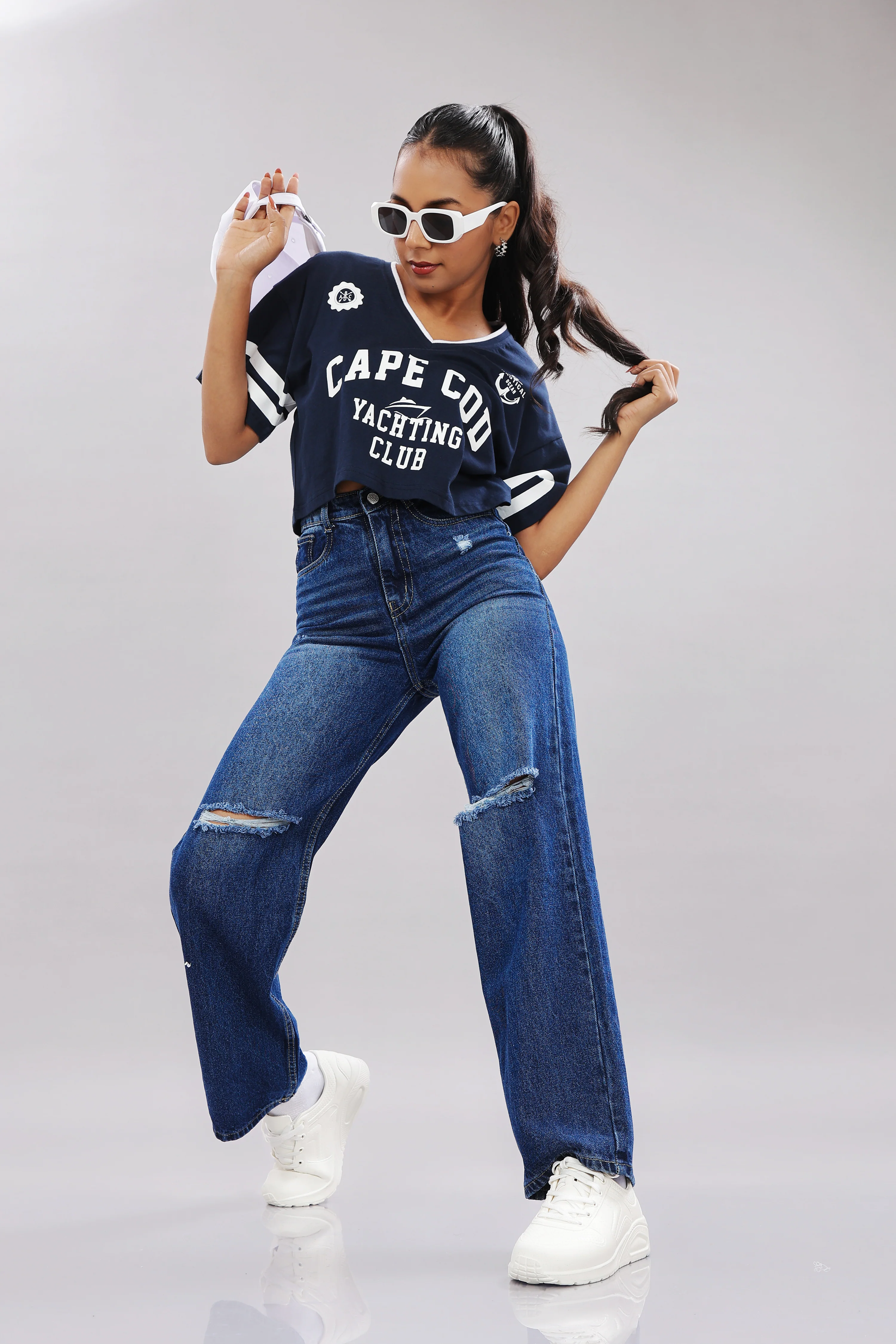 Women Blue Cotton Regular Top - Image 8
