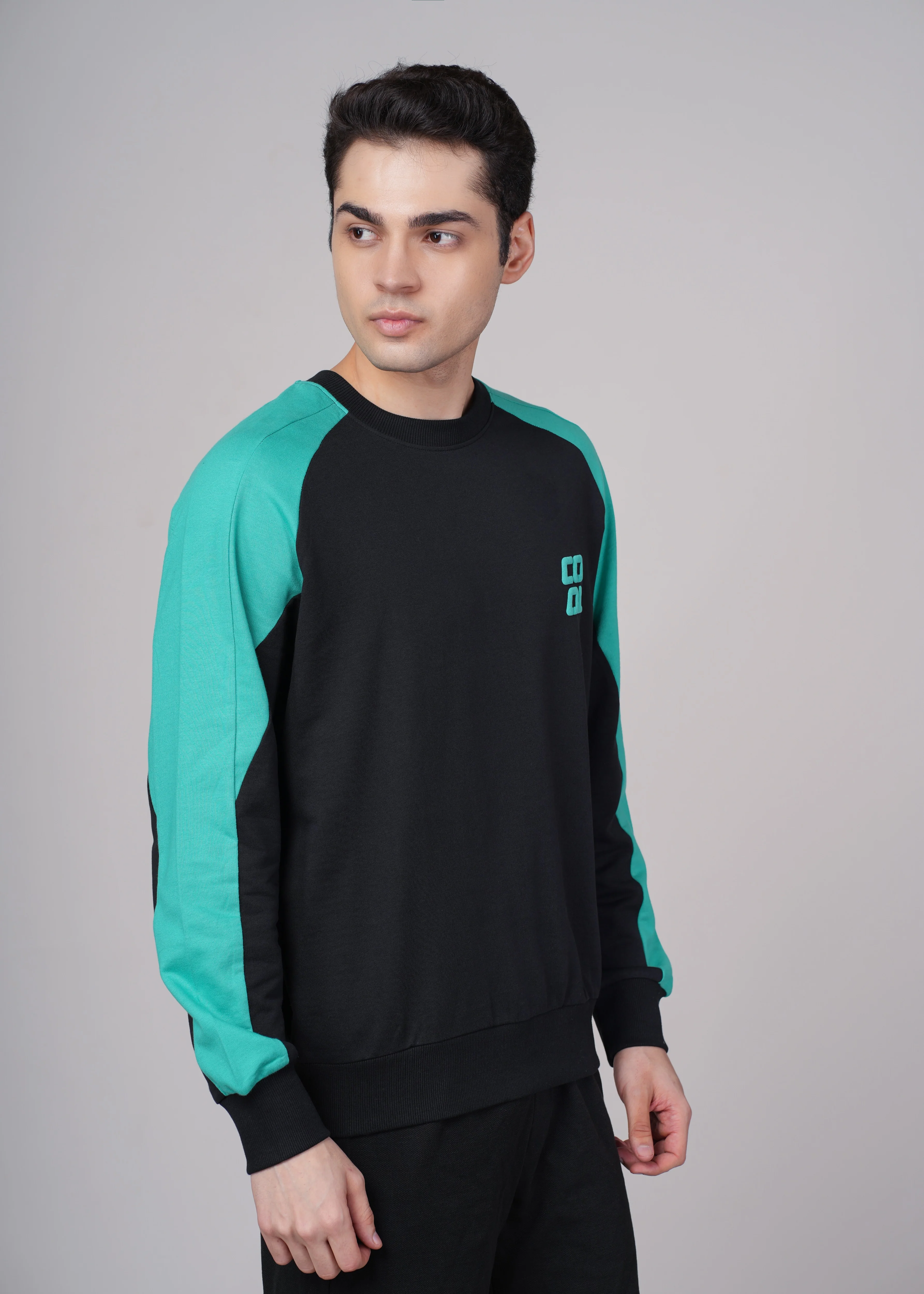 Men Black Cotton Regular Sweatshirt - Image 3