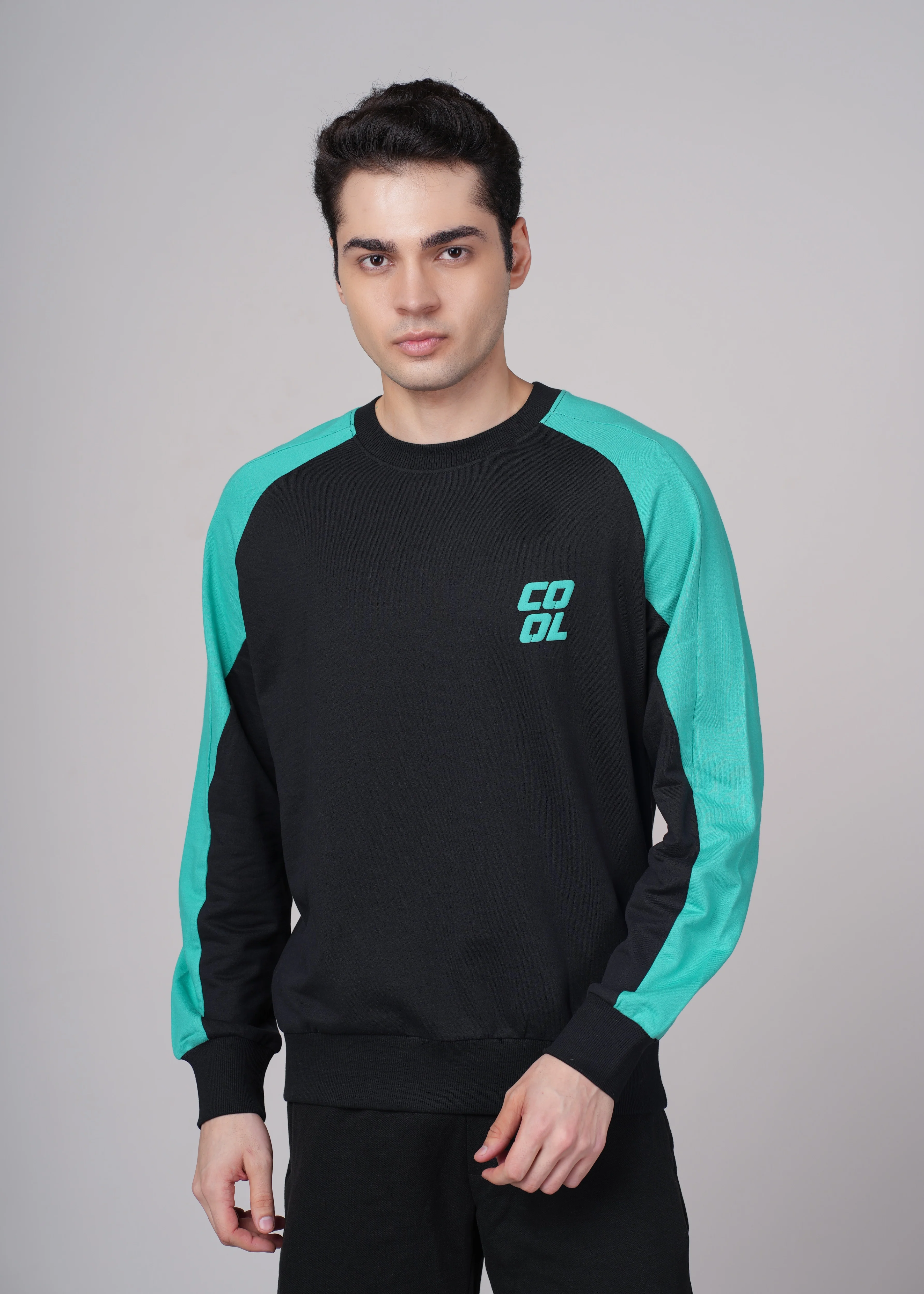 Men Black Cotton Regular Sweatshirt - Image 7