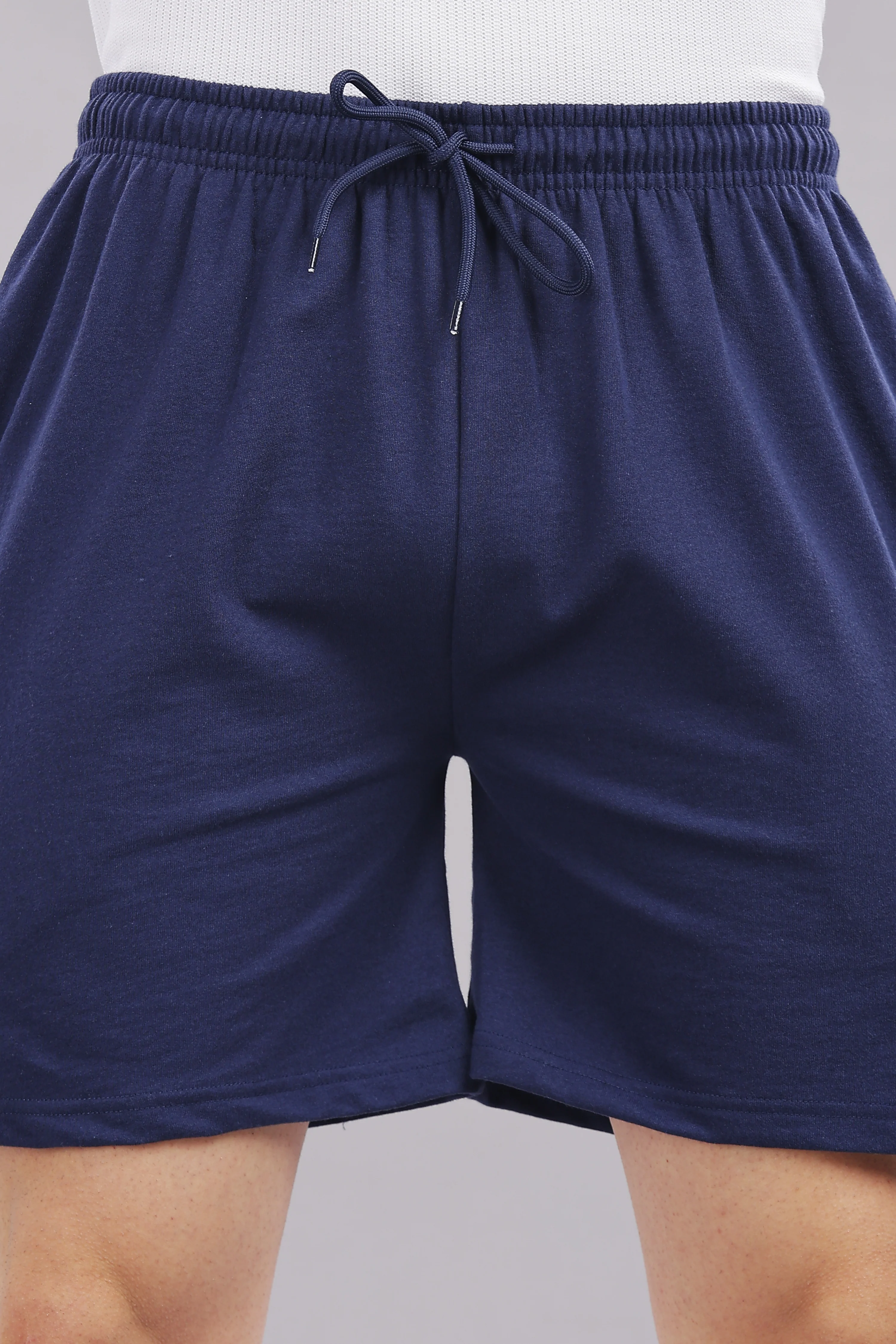 Men Navy Blue Cotton Regular Shorts - Image 6