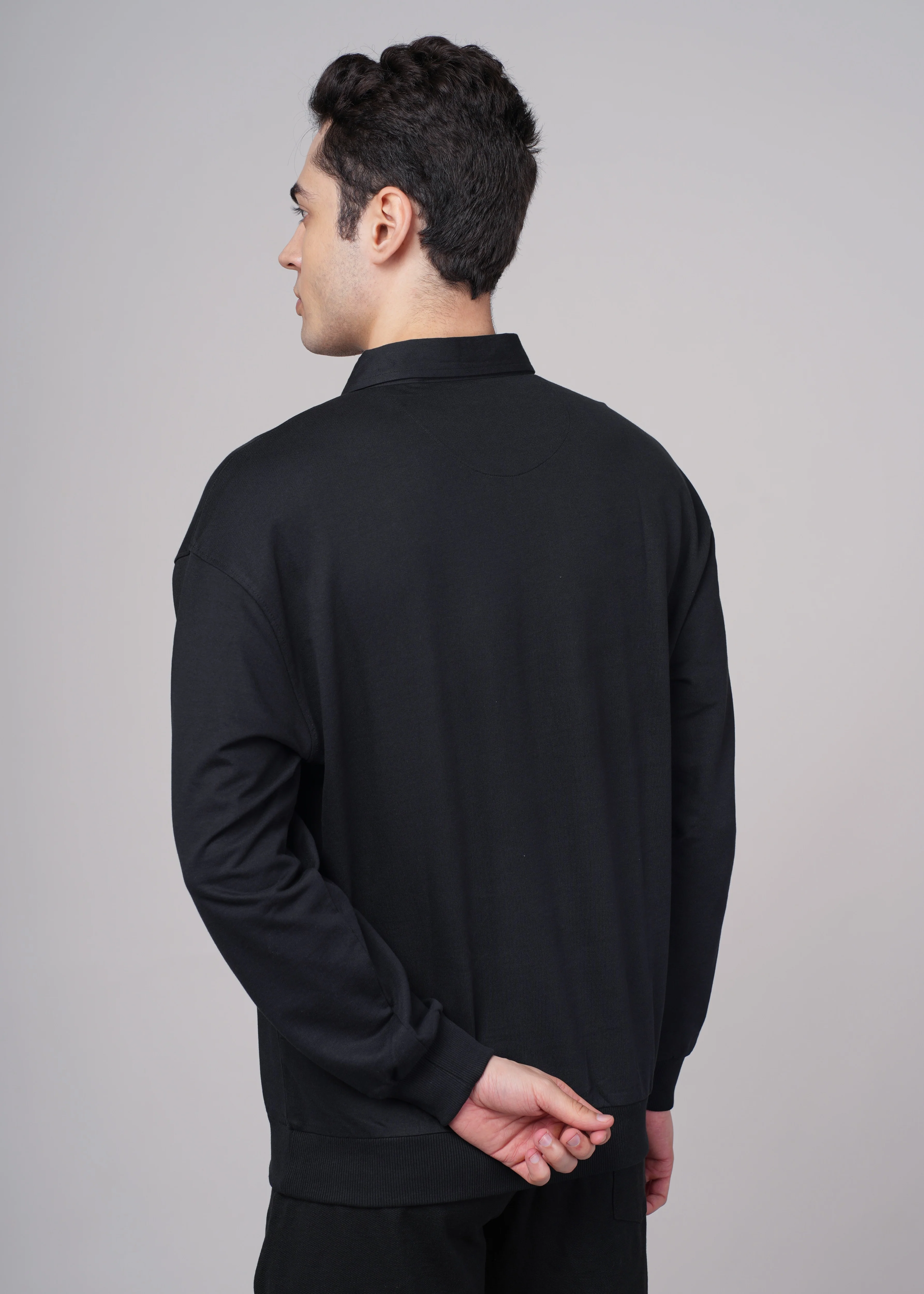 Men Black Cotton Regular Sweatshirt - Image 5