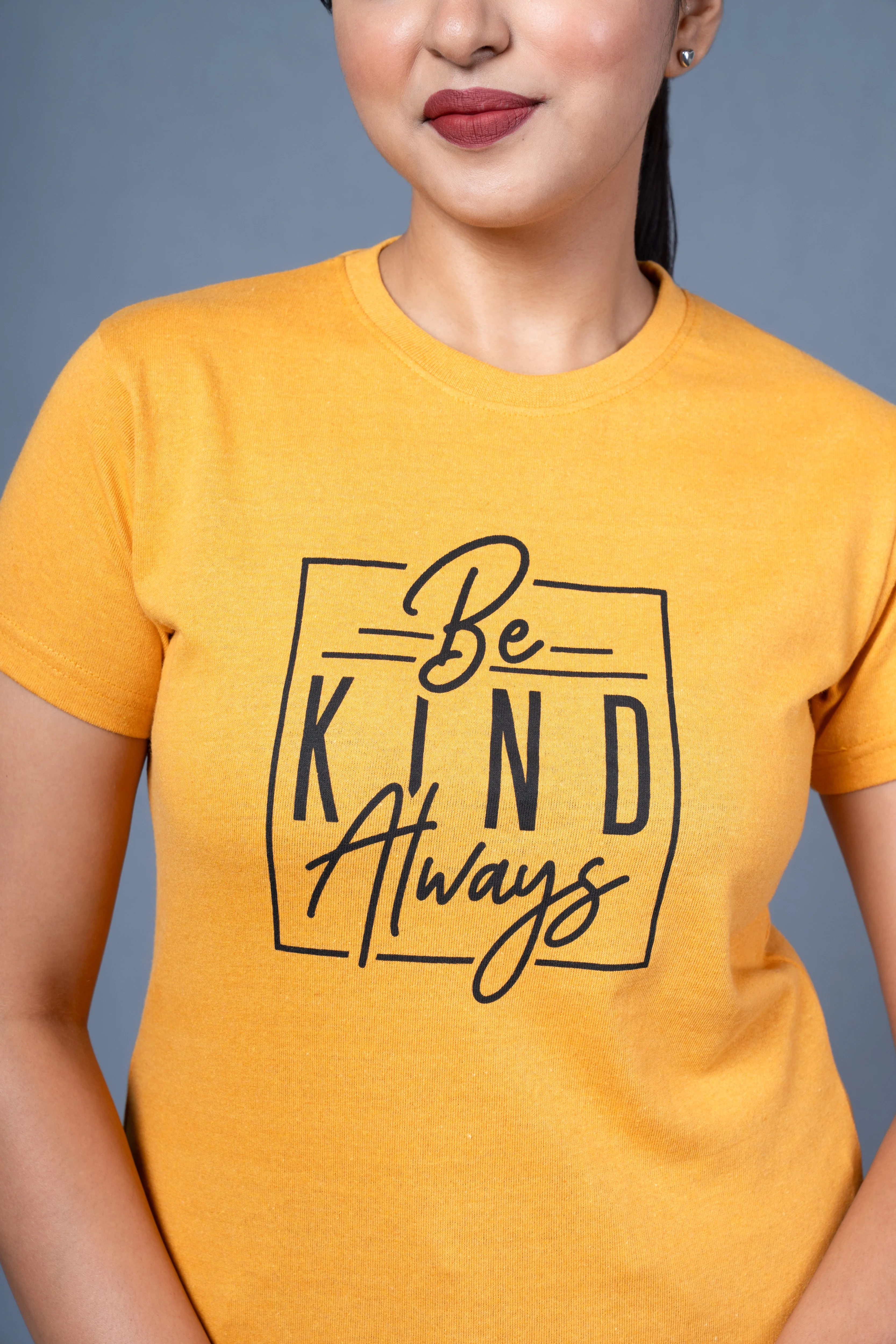 Women Yellow Printed Cotton Regular T-Shirt - Image 4